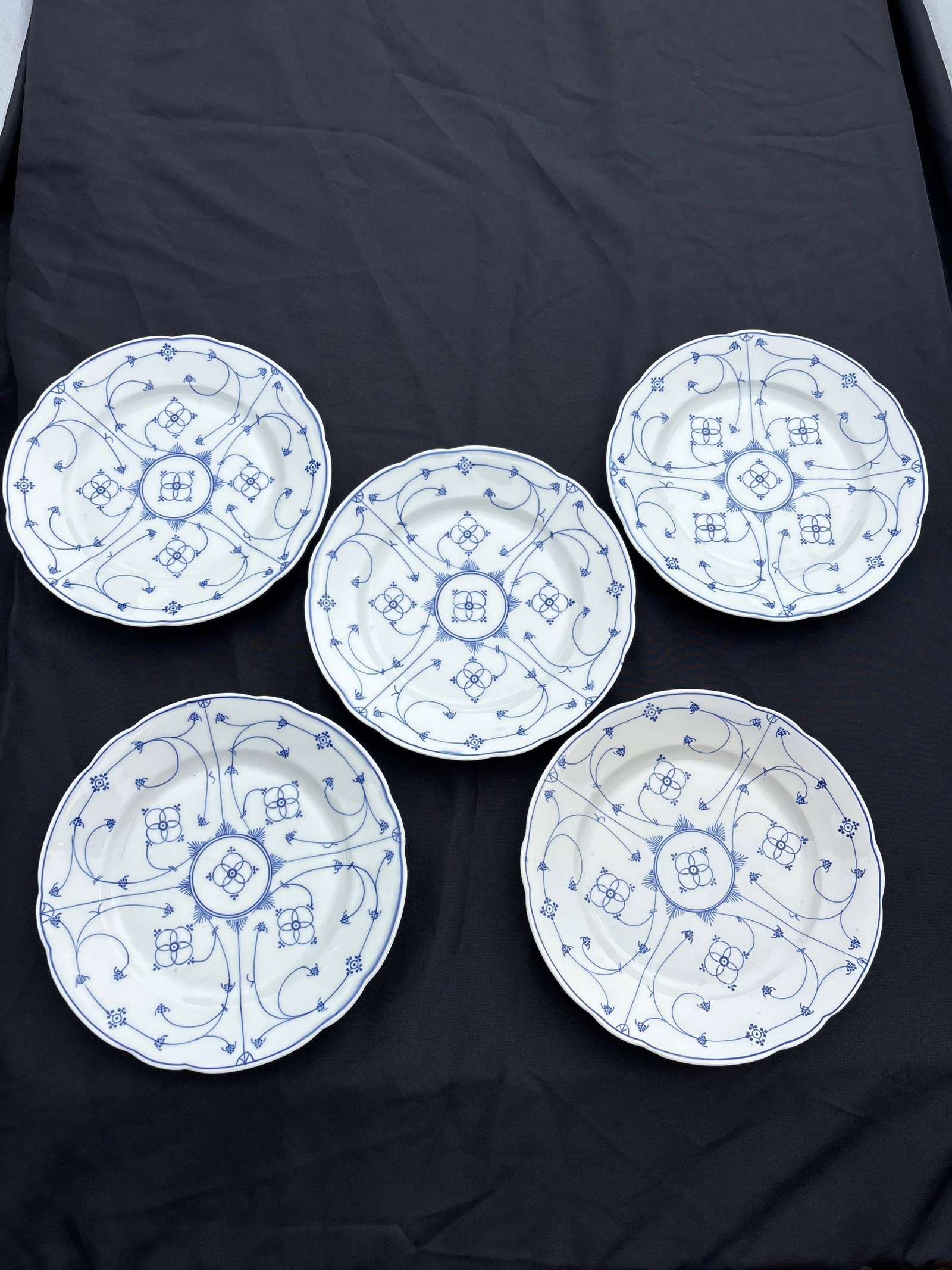 Set of five Bavarian/German (Meissen?) porcelain 9.5 inches plates (1 of 8)