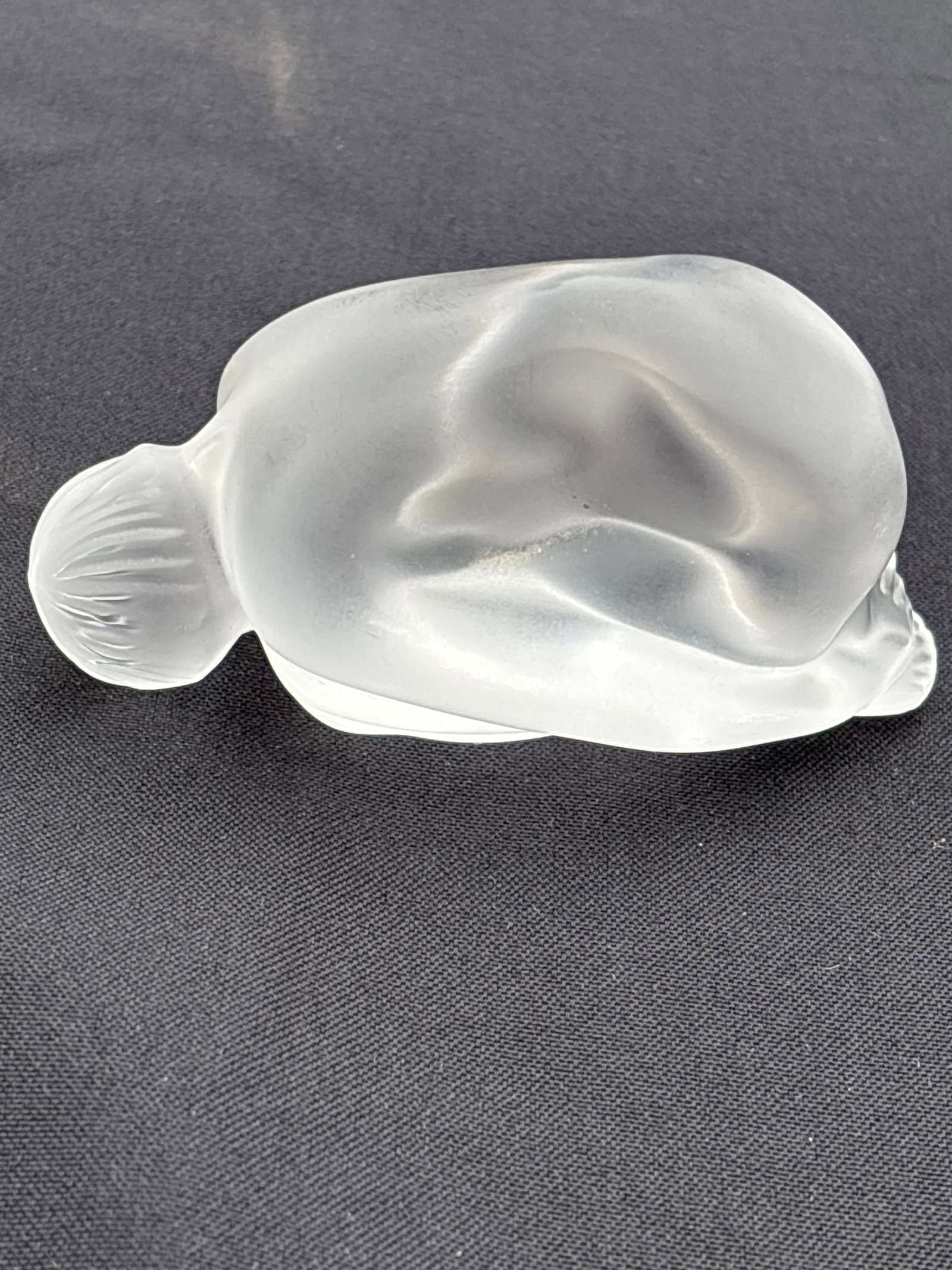 Original French satin sculptured crystal "Nu Assis’ (seated nude)by Lalique (1 of 7)