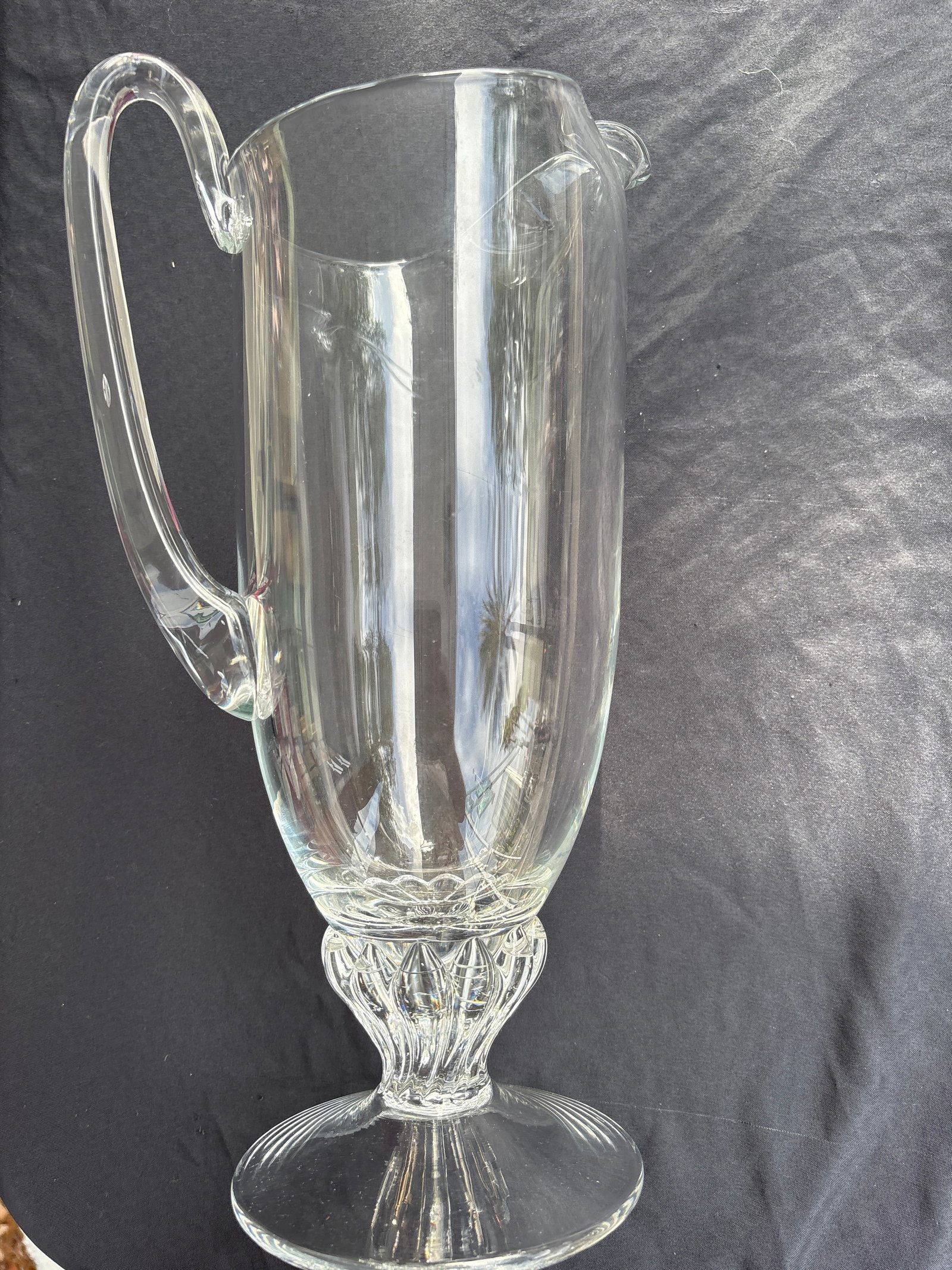 Tall vintage footed glass martini cocktail serving pitcher (1 of 6)