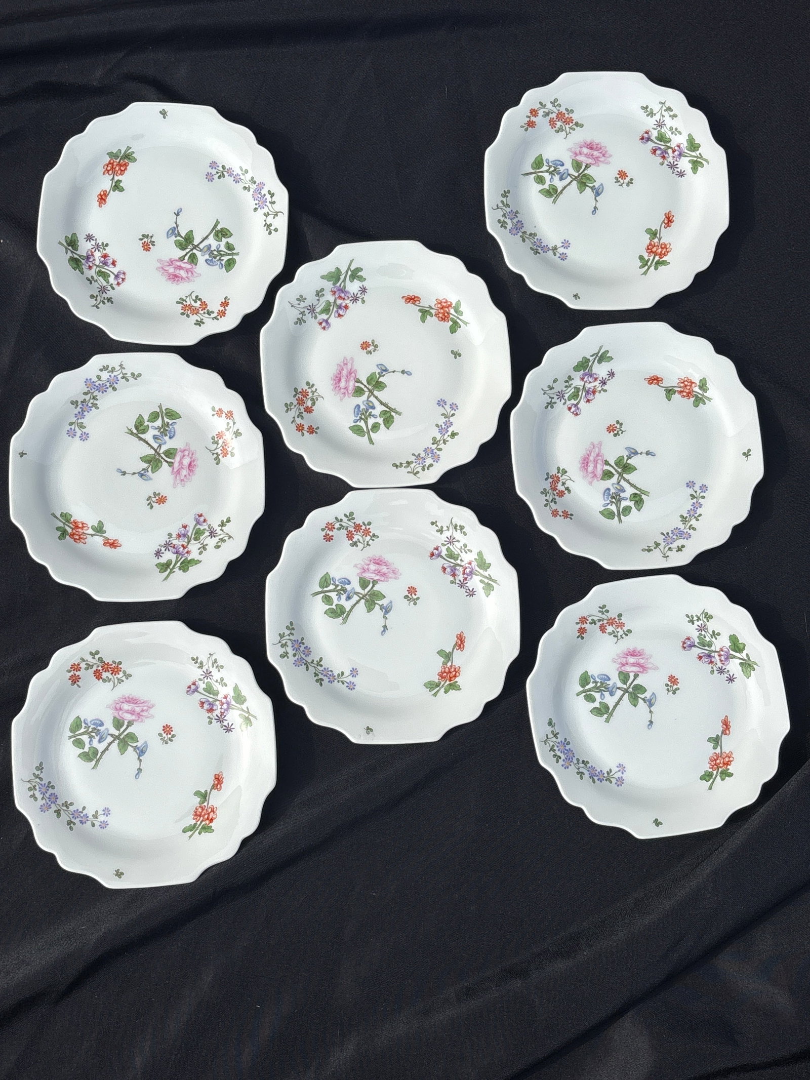 Rare set eight Vienna ‘Liechtenstein’ pattern 6&1/2inch plates (1 of 5)