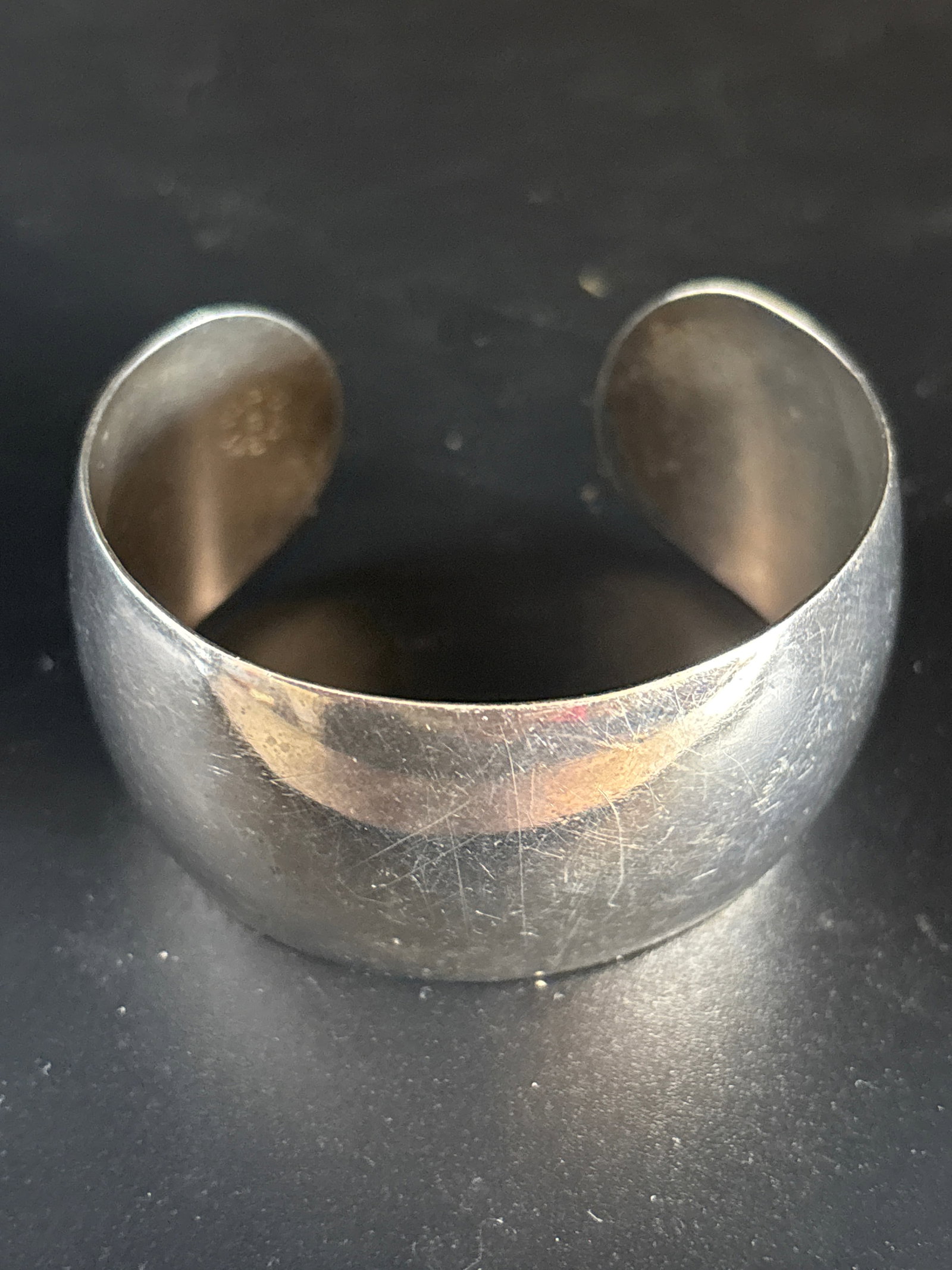 Vintage Mexico polished sterling silver cuff bracelet; 30 grams (1 of 6)