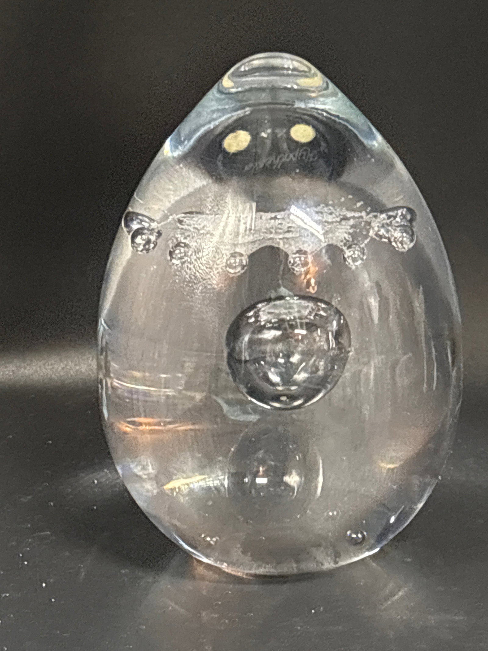 Big 6 inch ‘Hypothesis’ Swedish studio art glass egg-shaped paperweight (1 of 6)