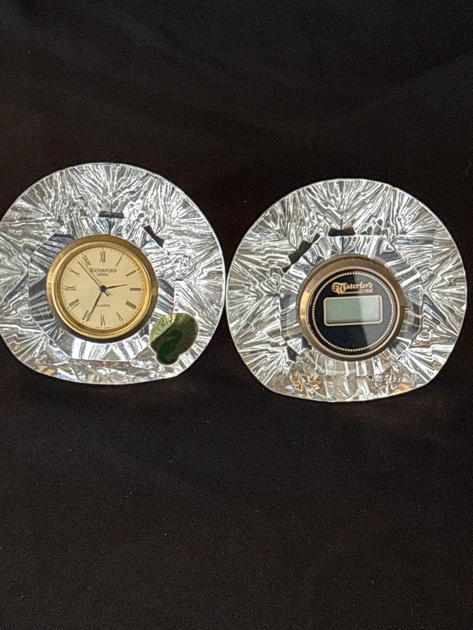 Two vintage Waterford crystal 2&3/4 inch desk clocks (1 of 5)