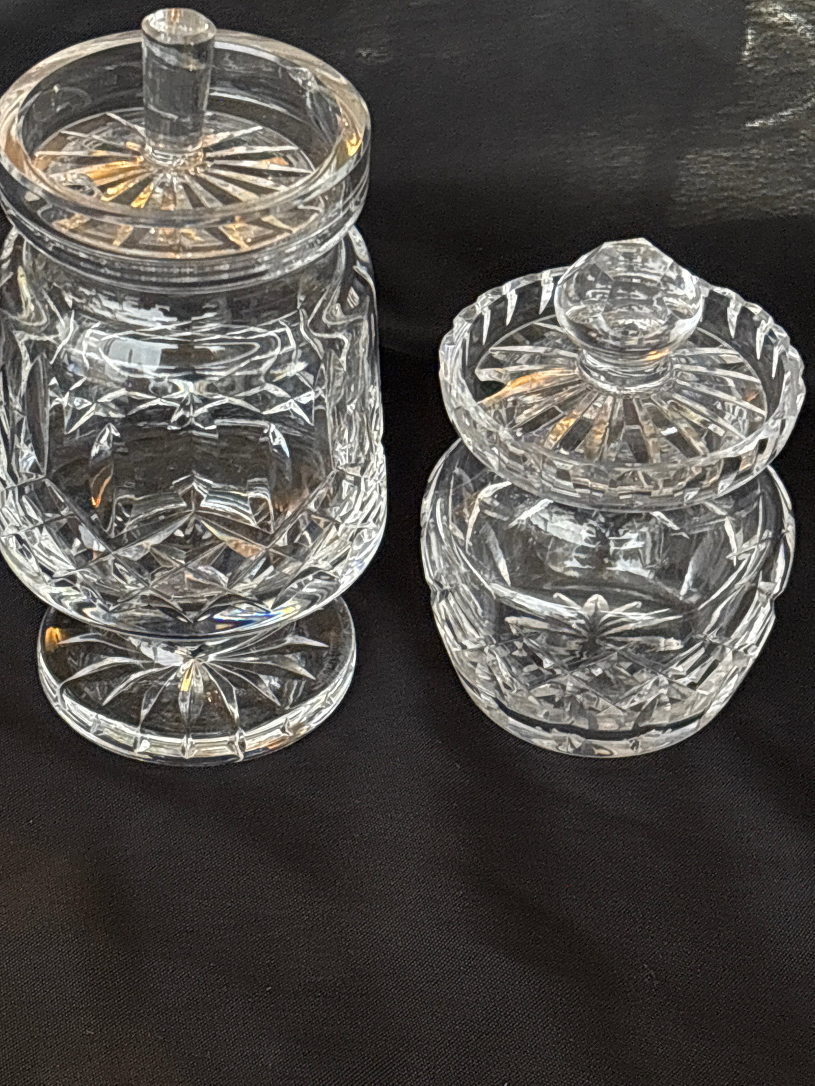 Two Waterford Crystal Lismore footed jam or jelly jar with a lid (1 of 5)