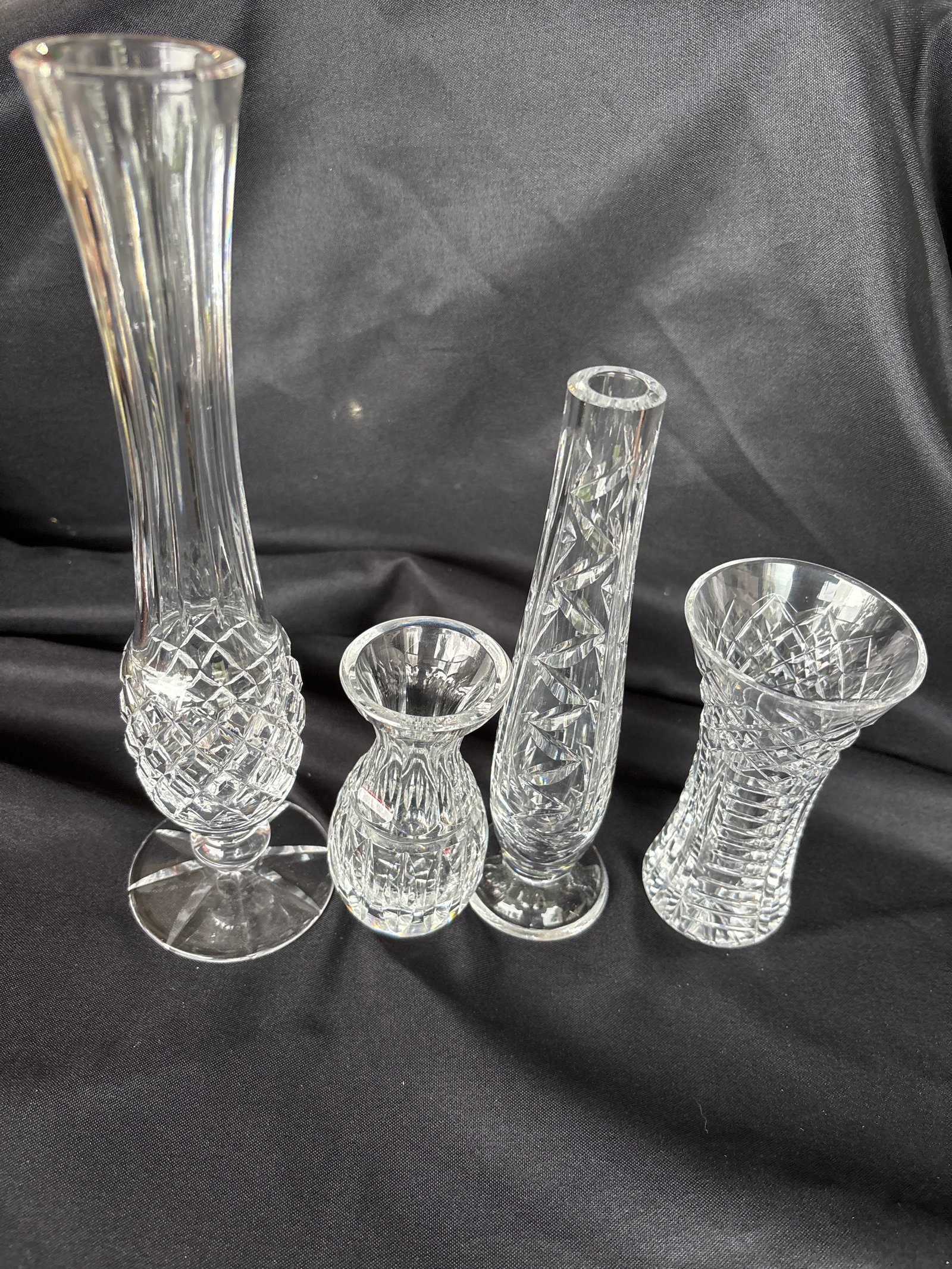 Group of four signed Waterford vintage crystal bud vases (1 of 5)