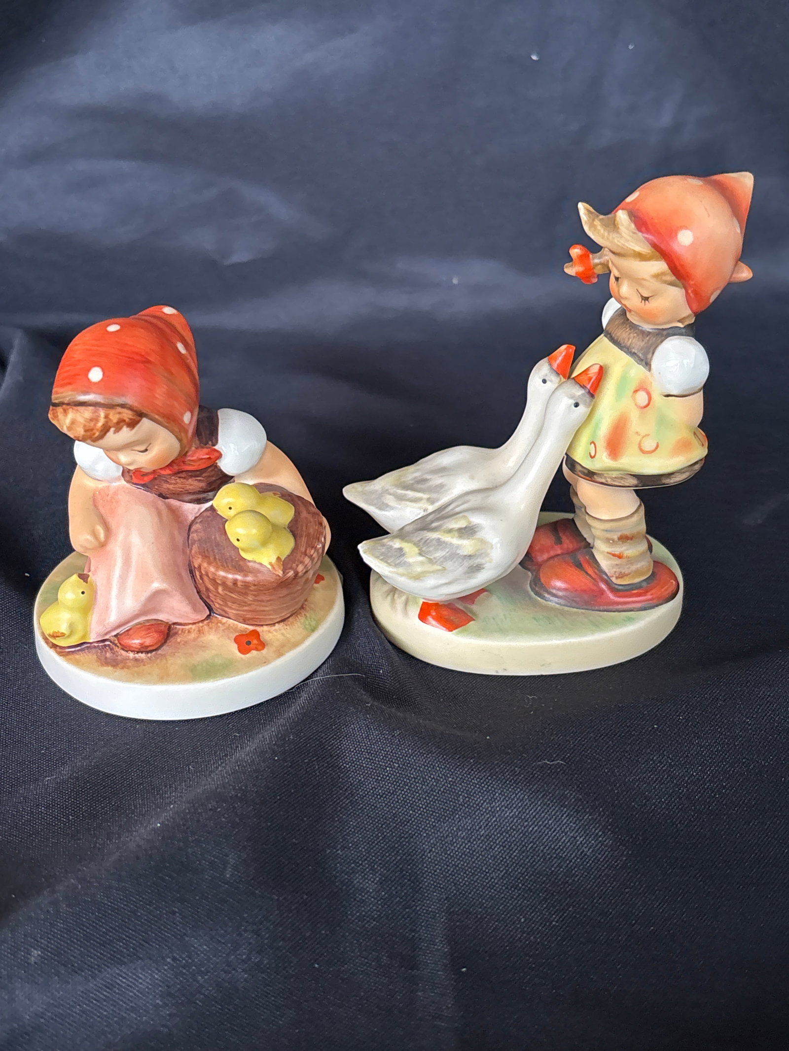 vintage Goebel Hummel porcelain figurines goose girl & chick girlmodel #47&57 (1 of 4)