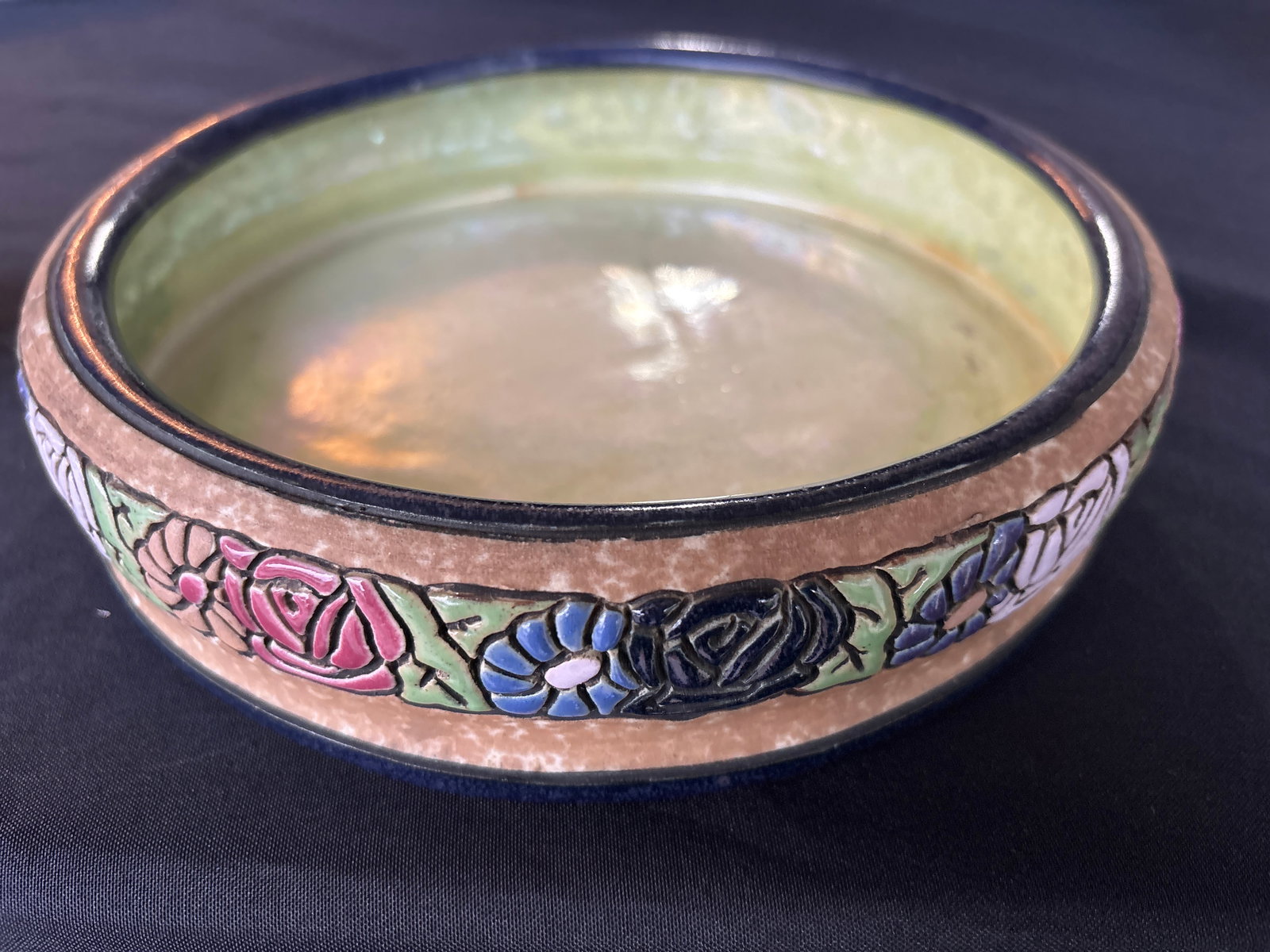 Large 9 inch inch Czech Amphora Art Deco low bowl (1 of 6)