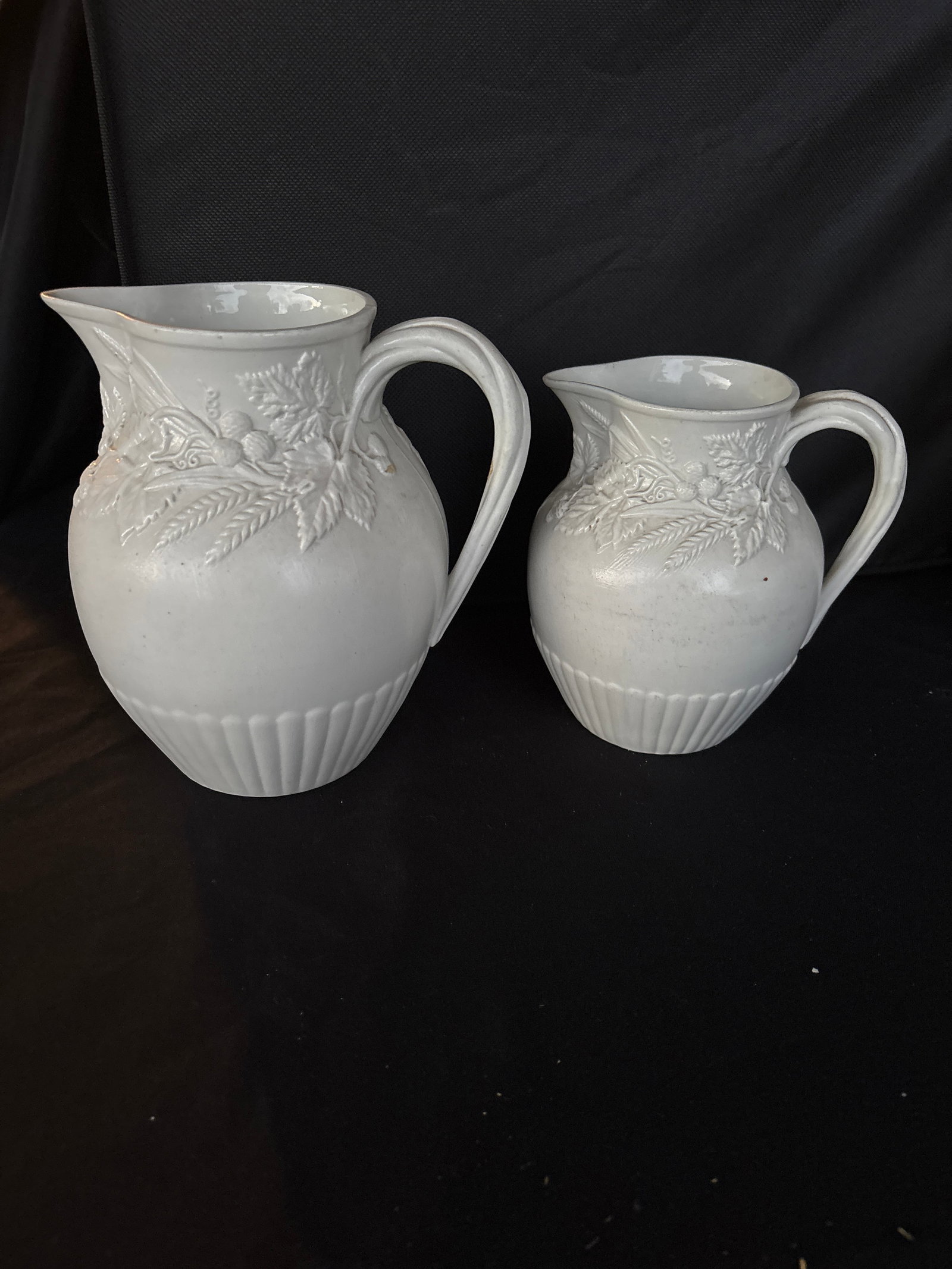 Two mid 19th-century white Parianware harvest jug/pitchers (1 of 9)