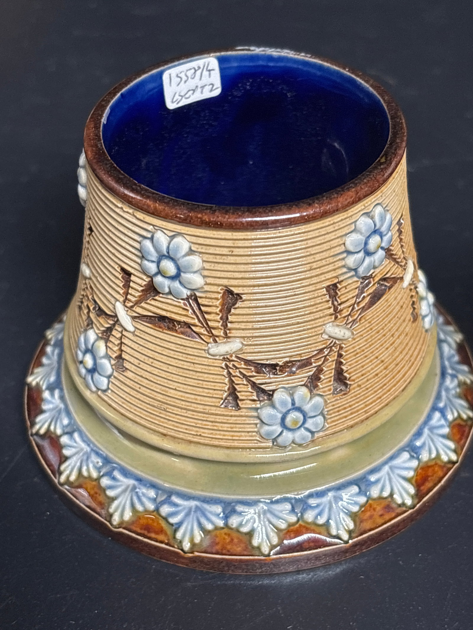 Art Nouveau antique Royal Doulton Lambeth stoneware match striker and holder (1 of 6)