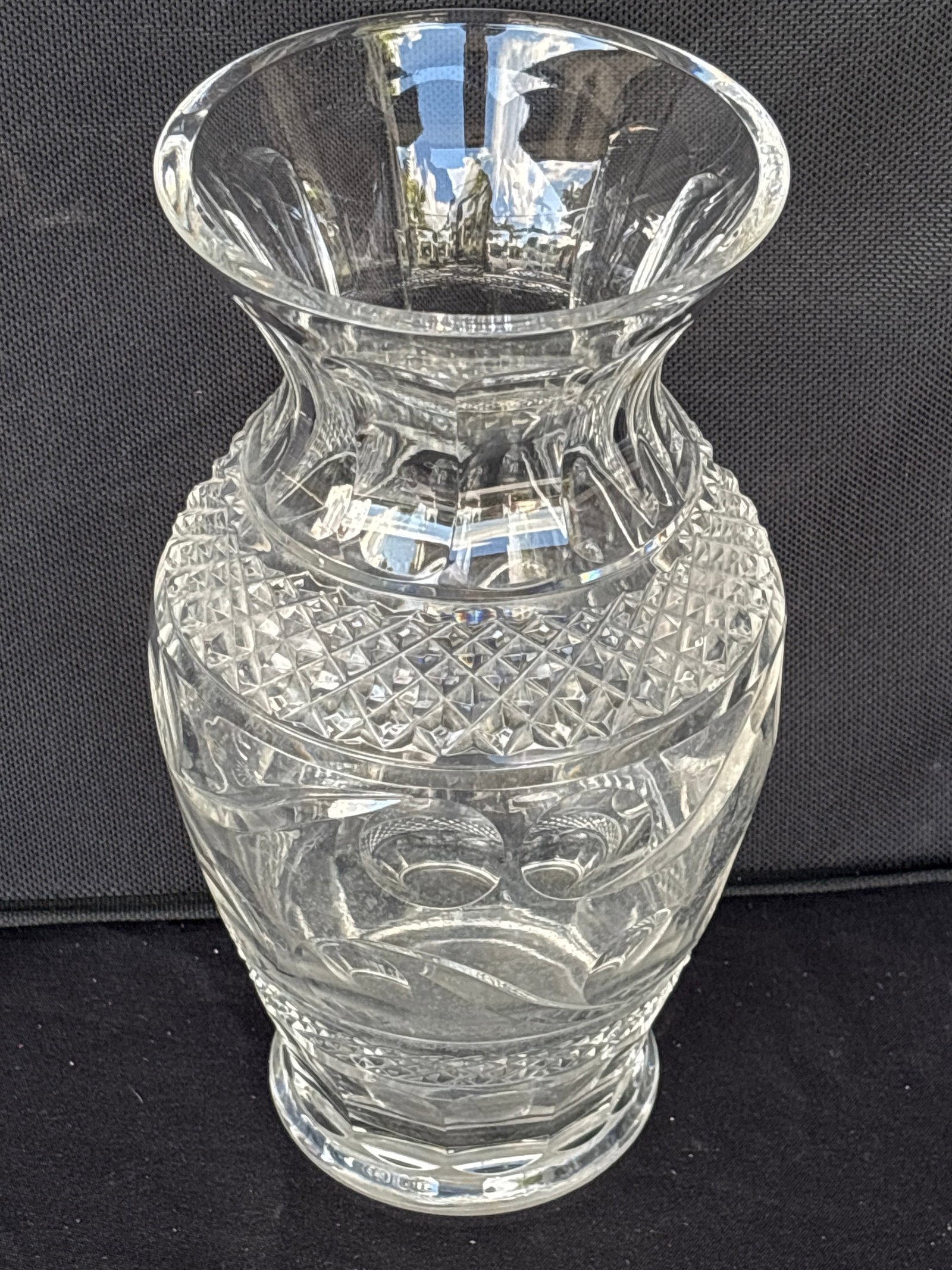 vintage Waterford Irish Crystal 9 inch vase in the Glandore pattern (1 of 6)