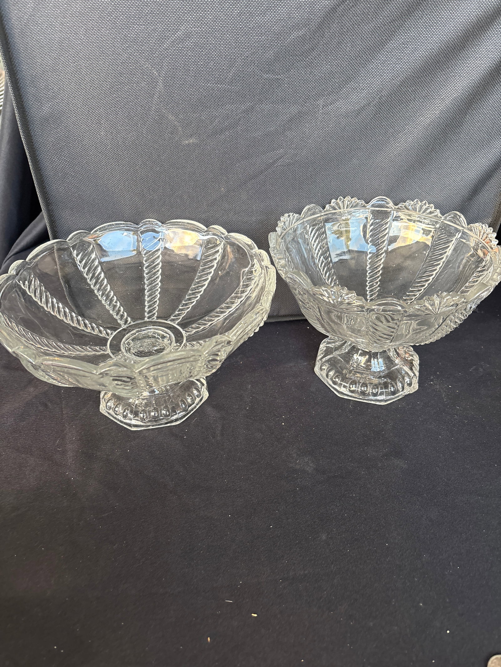 Two mid 19th C. pedestal EAPG compotes or footed bowls (1 of 7)