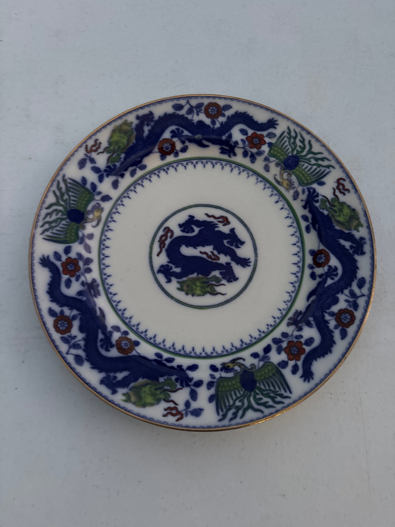 Rare 1850’s antique Minton Chinese Dragon & Bird 10 inch plate (1 of 7)