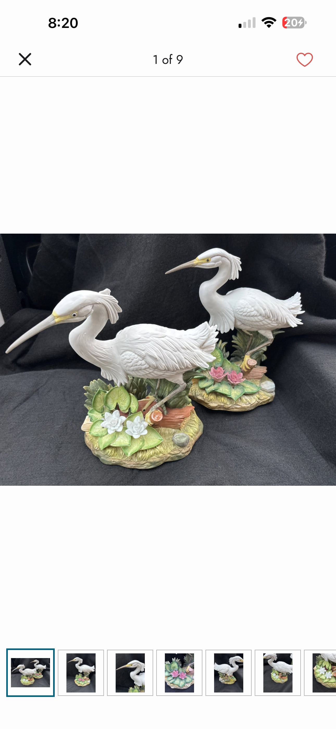 Vintage pair crane/egret 1989 ‘Arnart’ Royal Carlton 10&1/2 inch statues: Vintage pair crane/egret 1989 ‘Arnart’ Royal Carlton 10&1/2 inch statues. porcelain white crane figurine, often attributed to designer J. Bryan. These sculptures, typically dating from the early