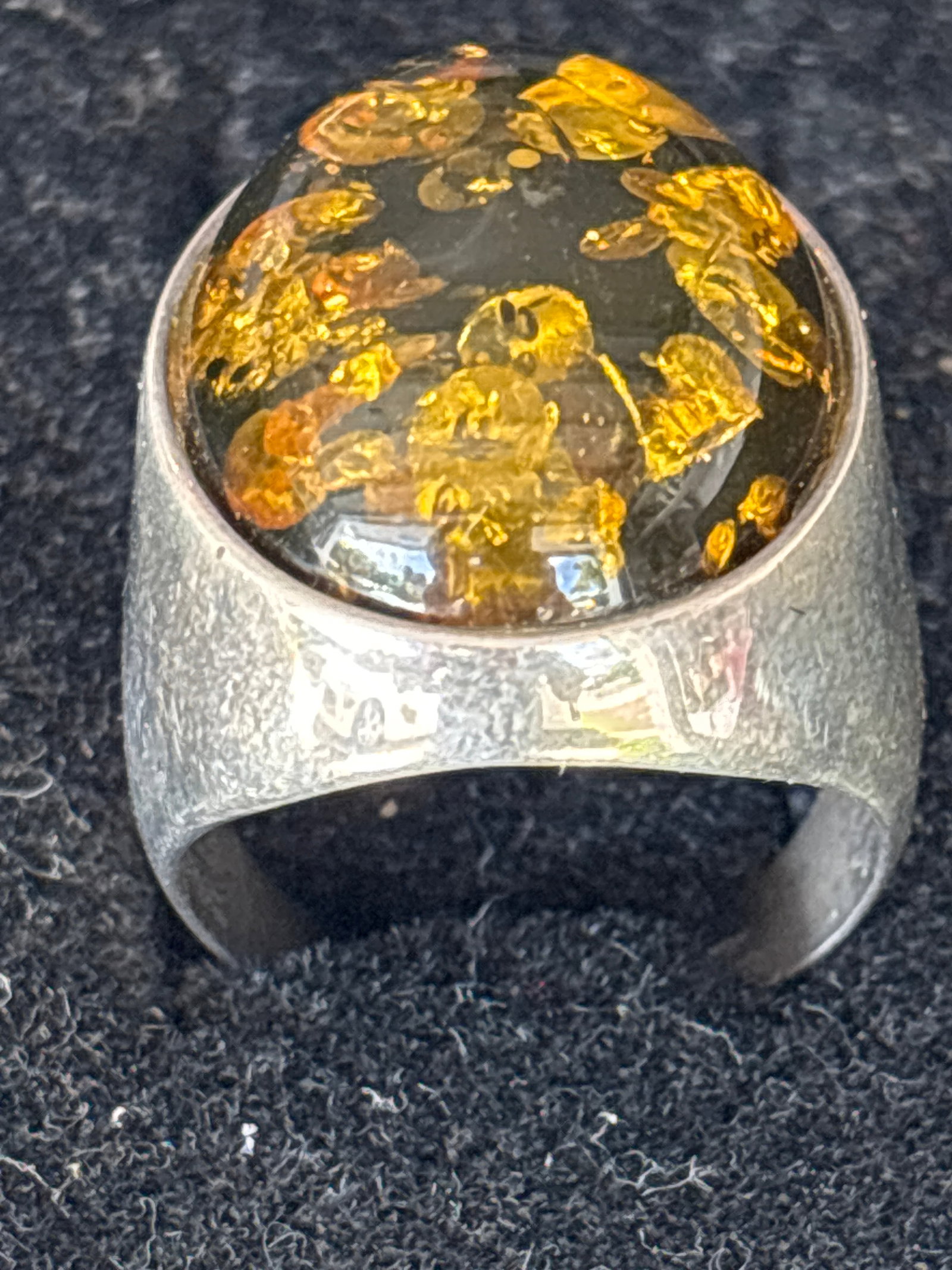 vintage Sterling Silver and Baltic Amber ring, 11 grams inclusive (1 of 6)