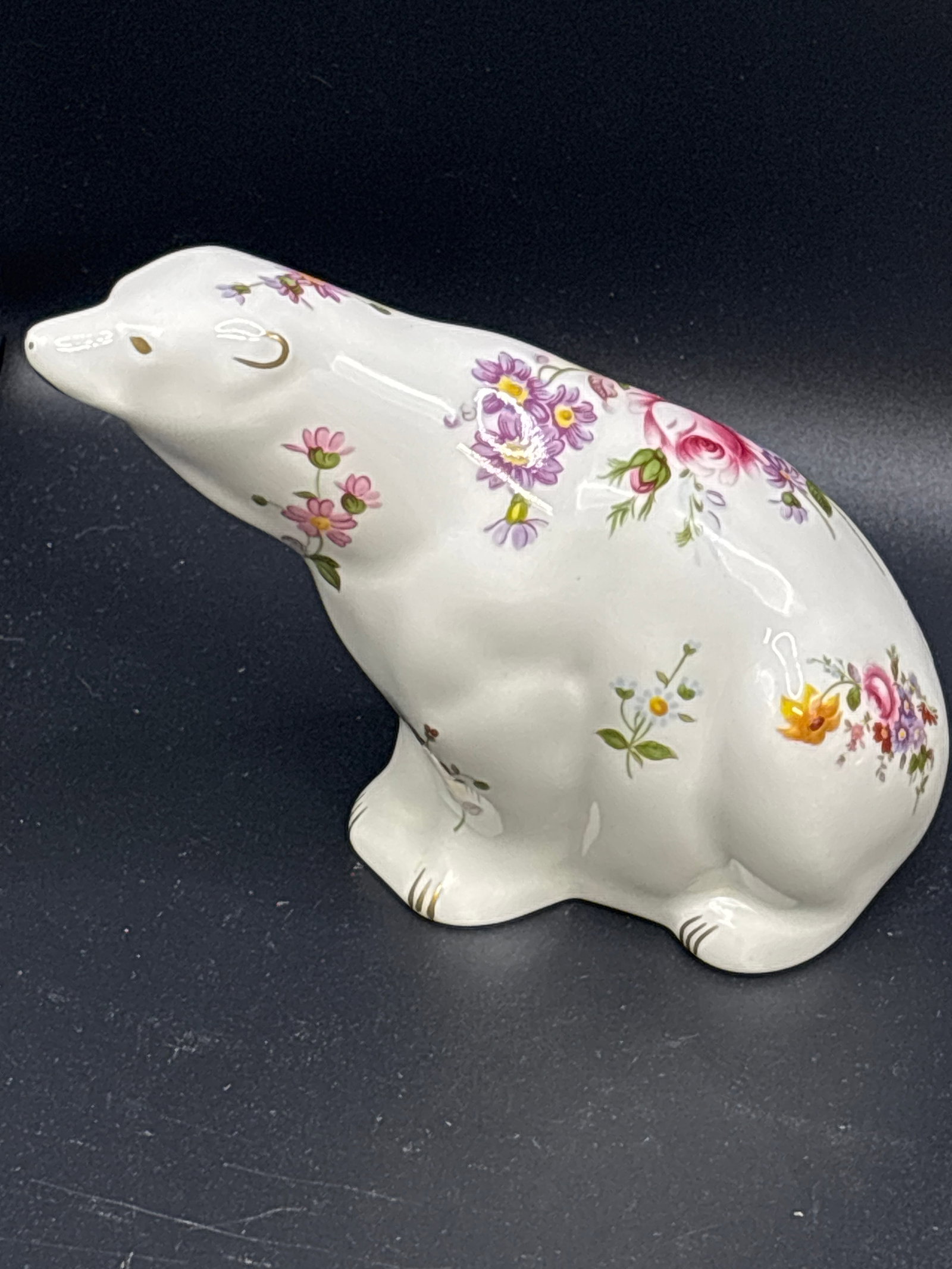 4&1/2 inch Royal Crown Derby "Derby Posies’ polar bear paperweight (1 of 7)