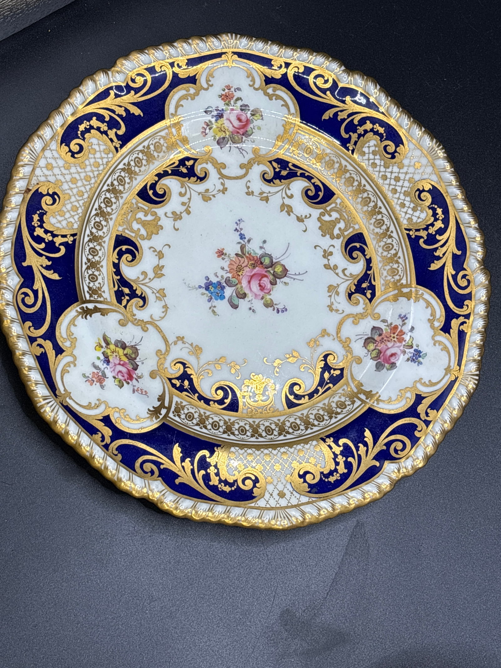 antique Royal Crown Derby porcelain hand-painted 9 inch plate (1 of 7)