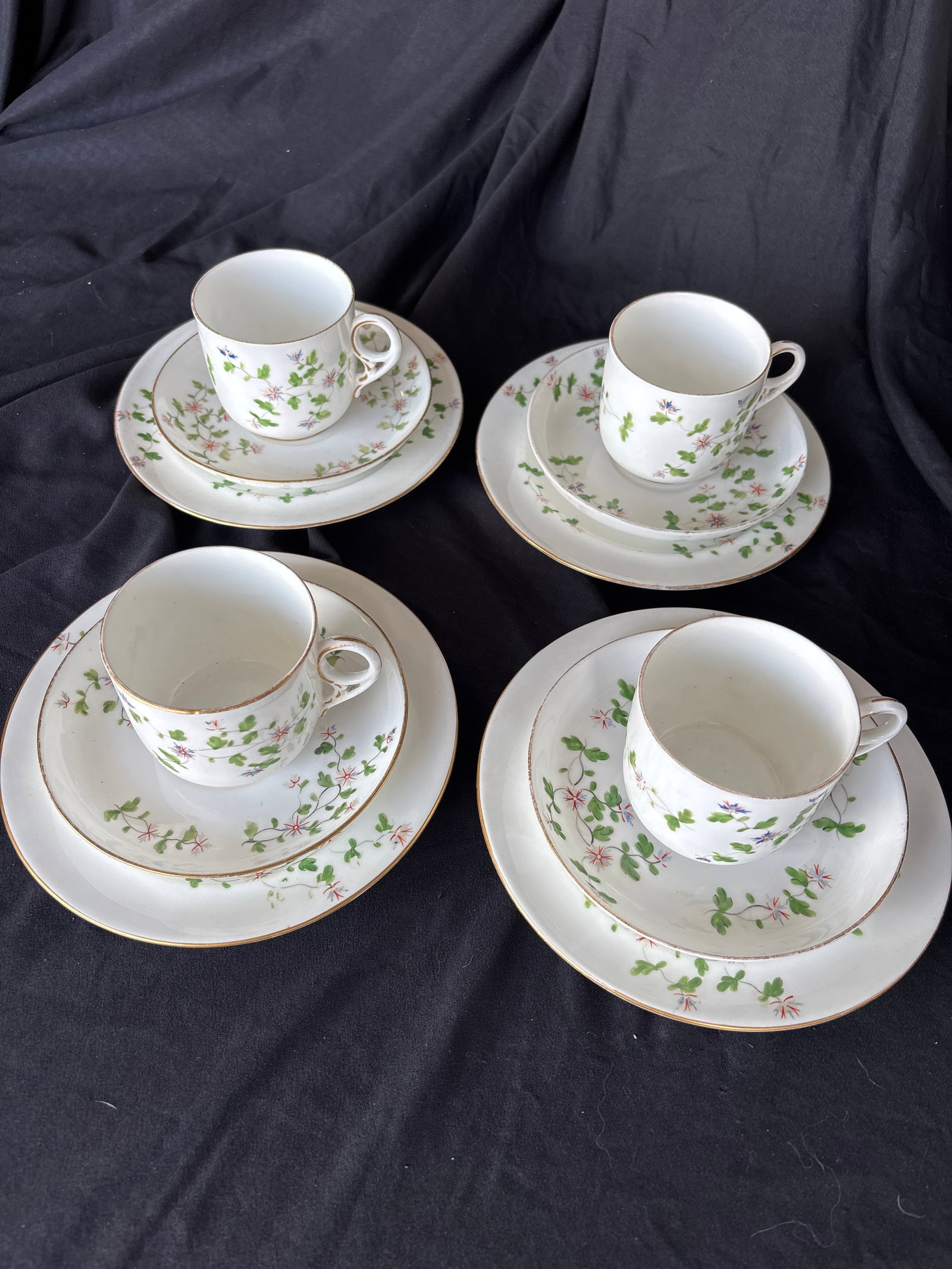 Twelve piece Early Royal Crown Derby tea trio set (1 of 7)