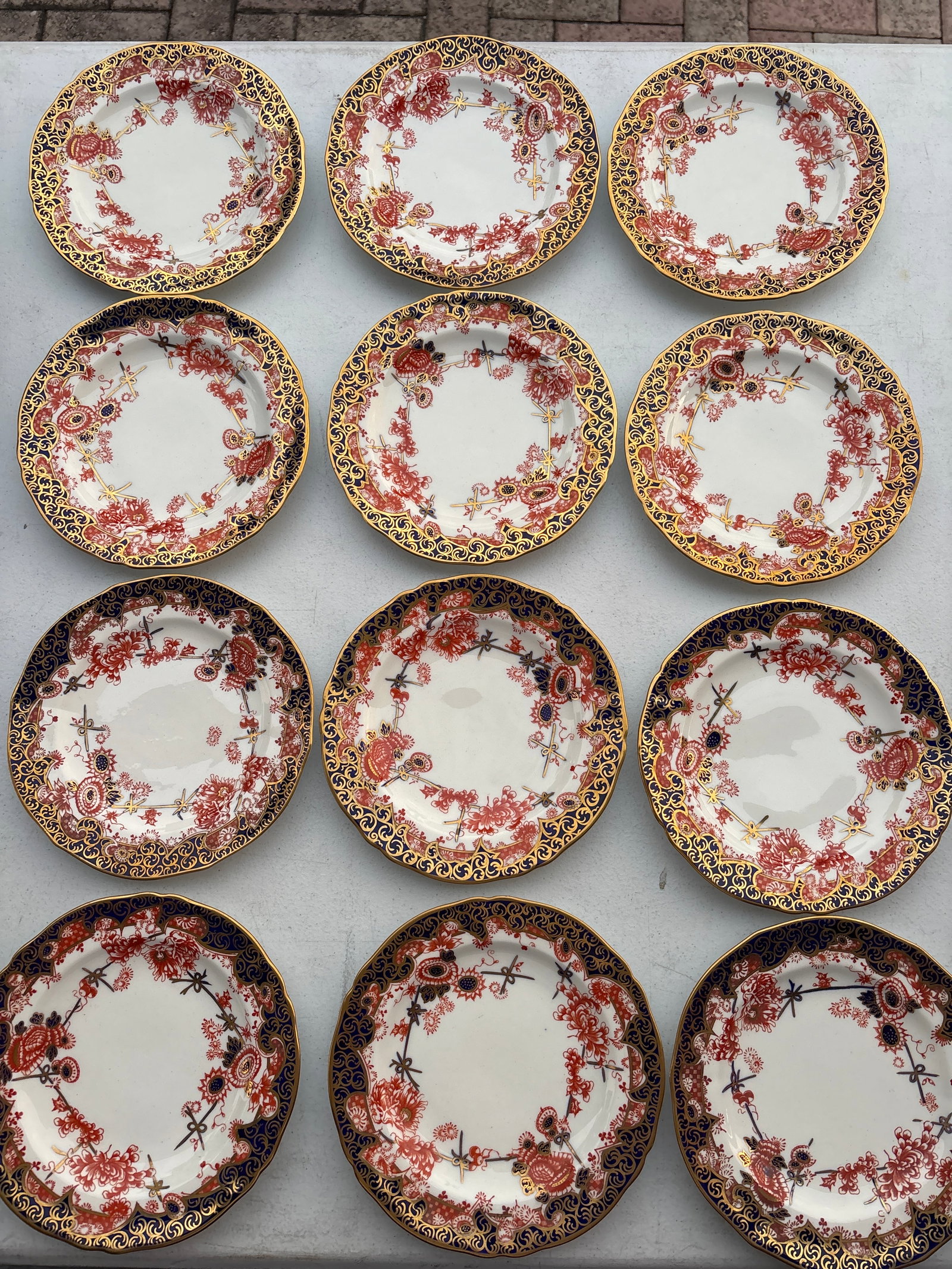 Rare set of twelve vintage Royal Crown Derby ‘Melton’ pattern #2649 7 inch plates (1 of 10)