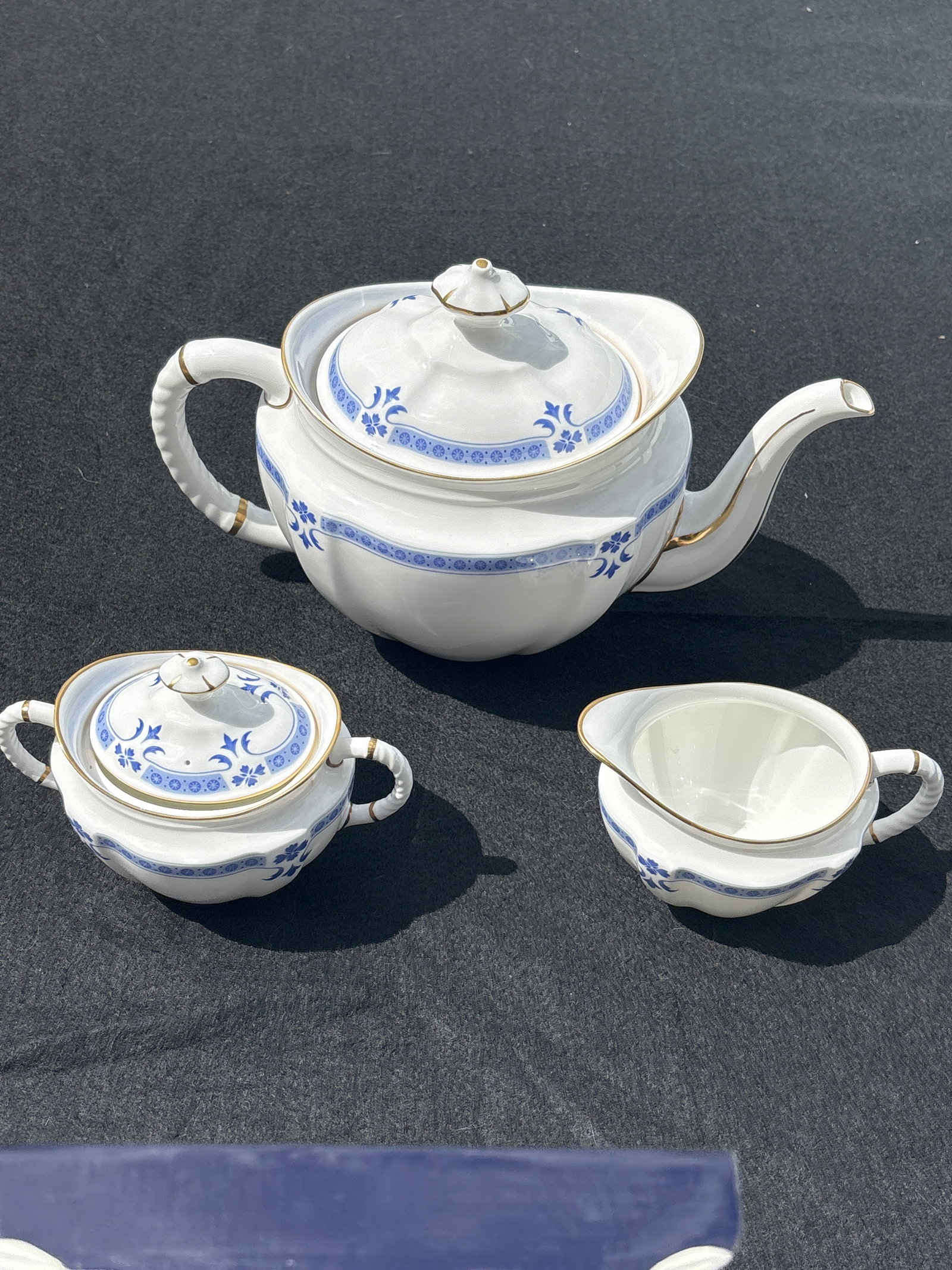 First quality three piece Royal Crown Derby "Grenville" pattern tea set (1 of 9)