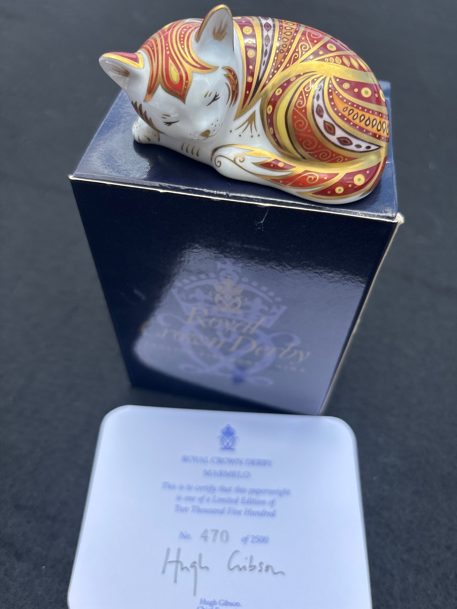 Small limited edition Royal Crown Derby "Marmelo’ kitten 3inches paperweight (1 of 8)