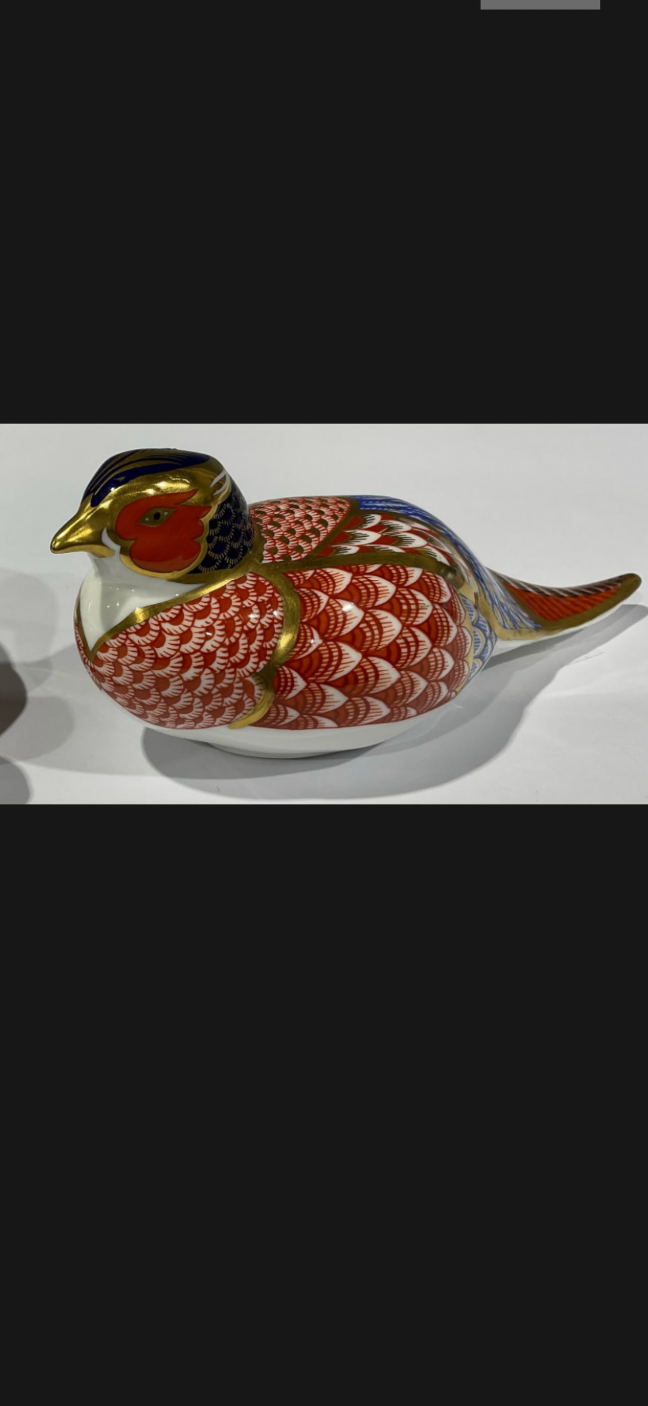Imari pheasant Royal Crown Derby bone china 7 inch paperweight (1 of 4)