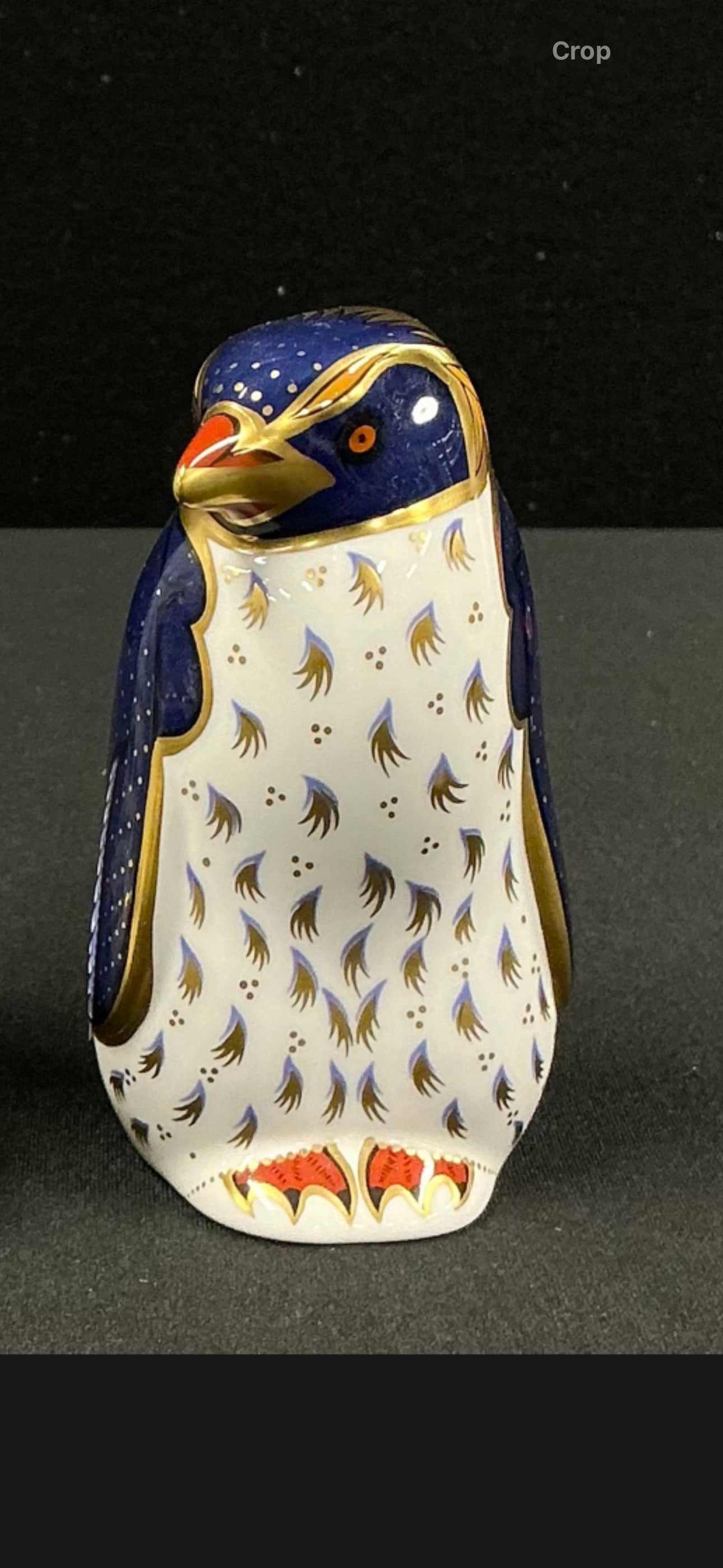 Imari Rockhopper penguin Royal Crown Derby bone china 4 inch paperweight (1 of 4)