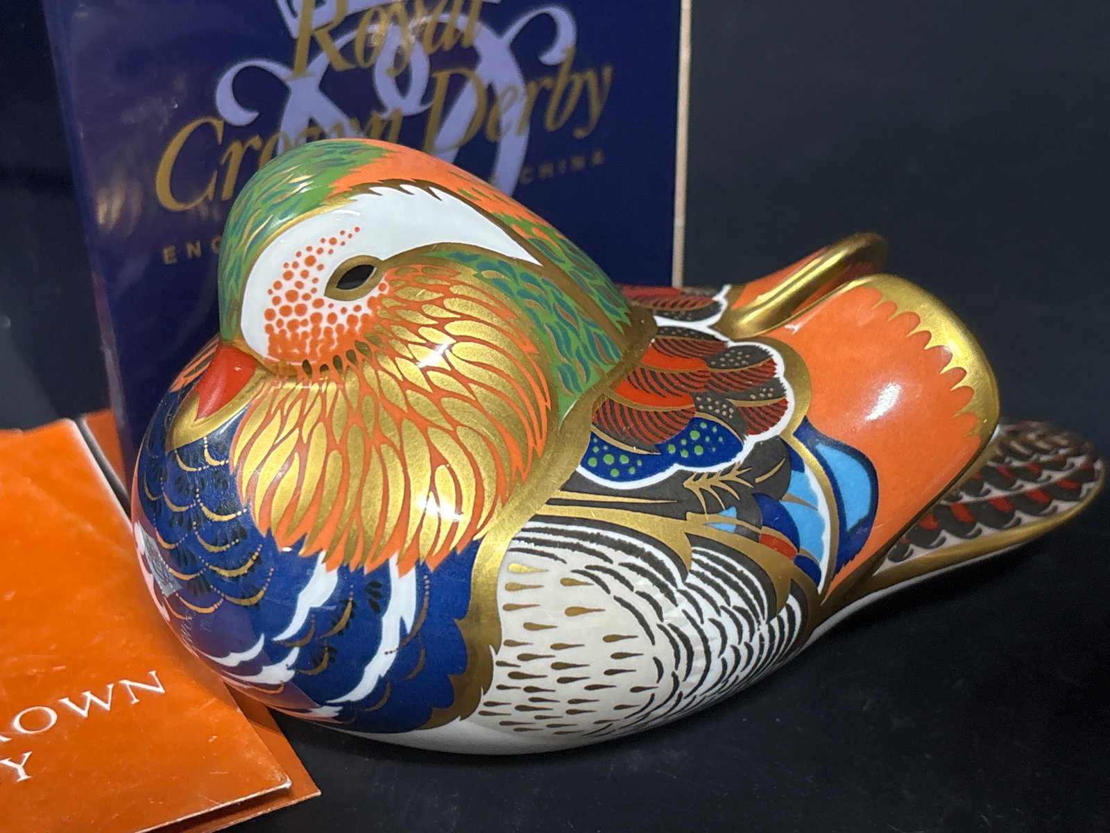 Colorful Royal Crown Derby Mandarin Duck fine bone china 5 inch paperweight (1 of 9)