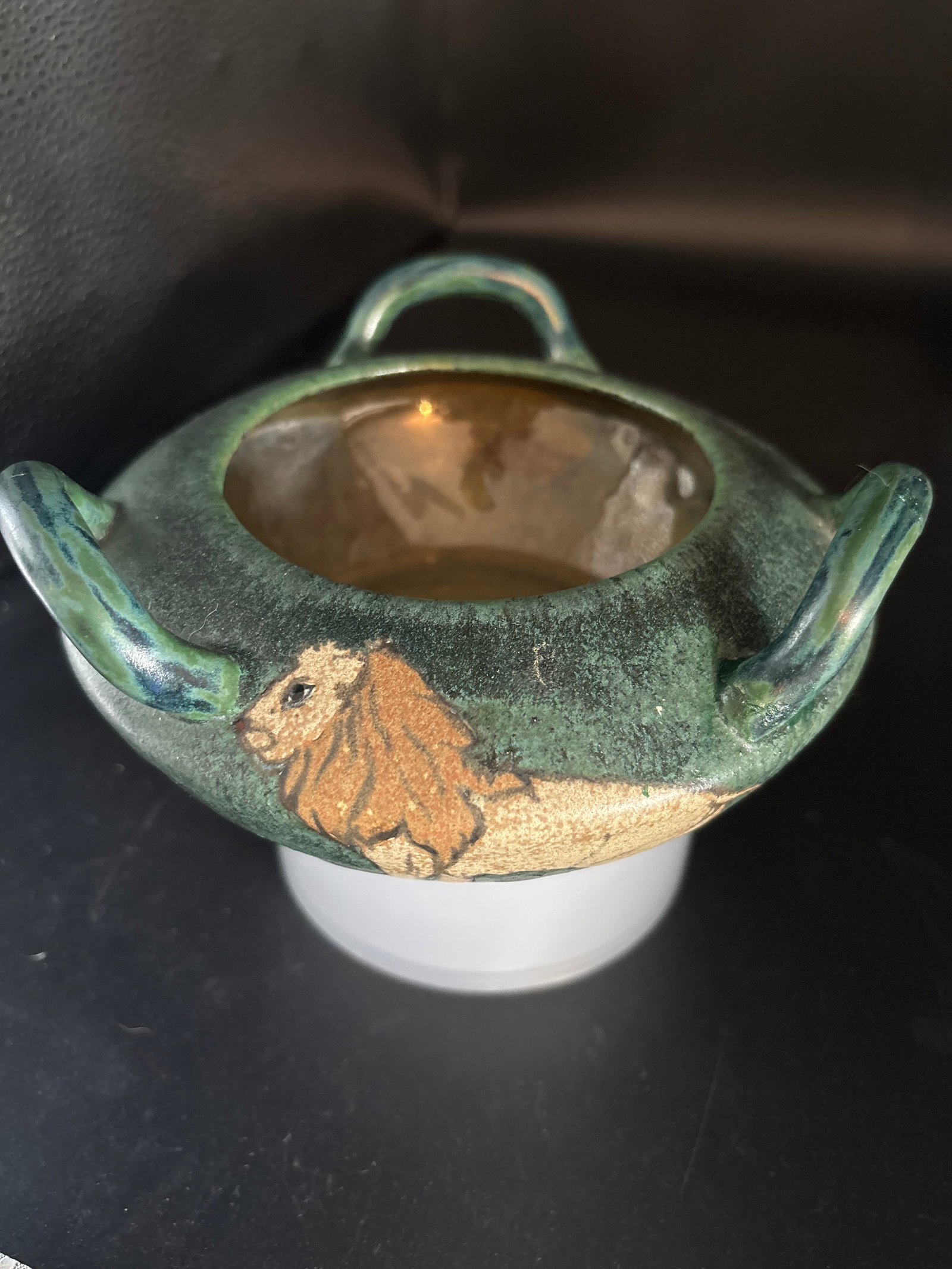 antique Art Nouveau pottery bowl Stellmacher Amphira Teplitz Austria: antique Art Nouveau ceramic bowl designed by Eduard Stellmacher for the Amphora factory (Riessner, Stellmacher & Kessel) in Turn-Teplitz, Austria (now the Czech Republic).Key DetailsArtist: Eduard Ste