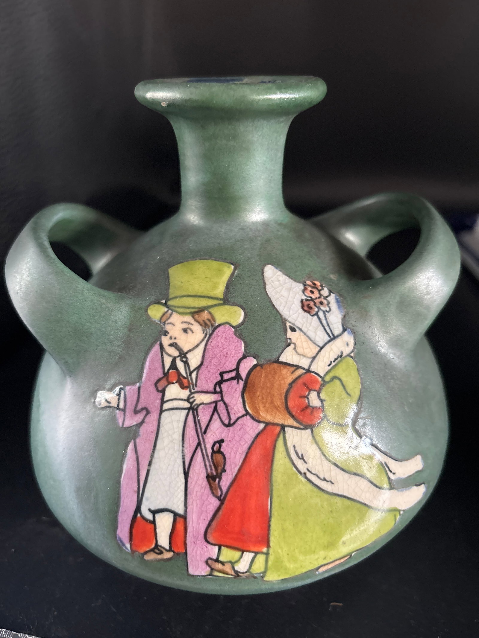 antique Art Nouveau pottery 6 inch vase Stellmacher Amphira Teplitz Austria (1 of 6)