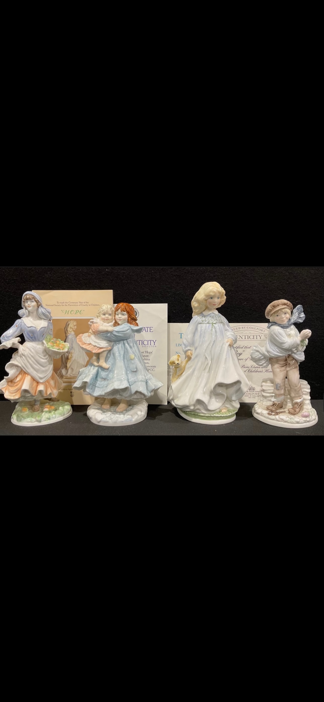 Four Royal Worcester/Doultonstatues; Love, Old Country Ways, The Boy & Hope (1 of 5)