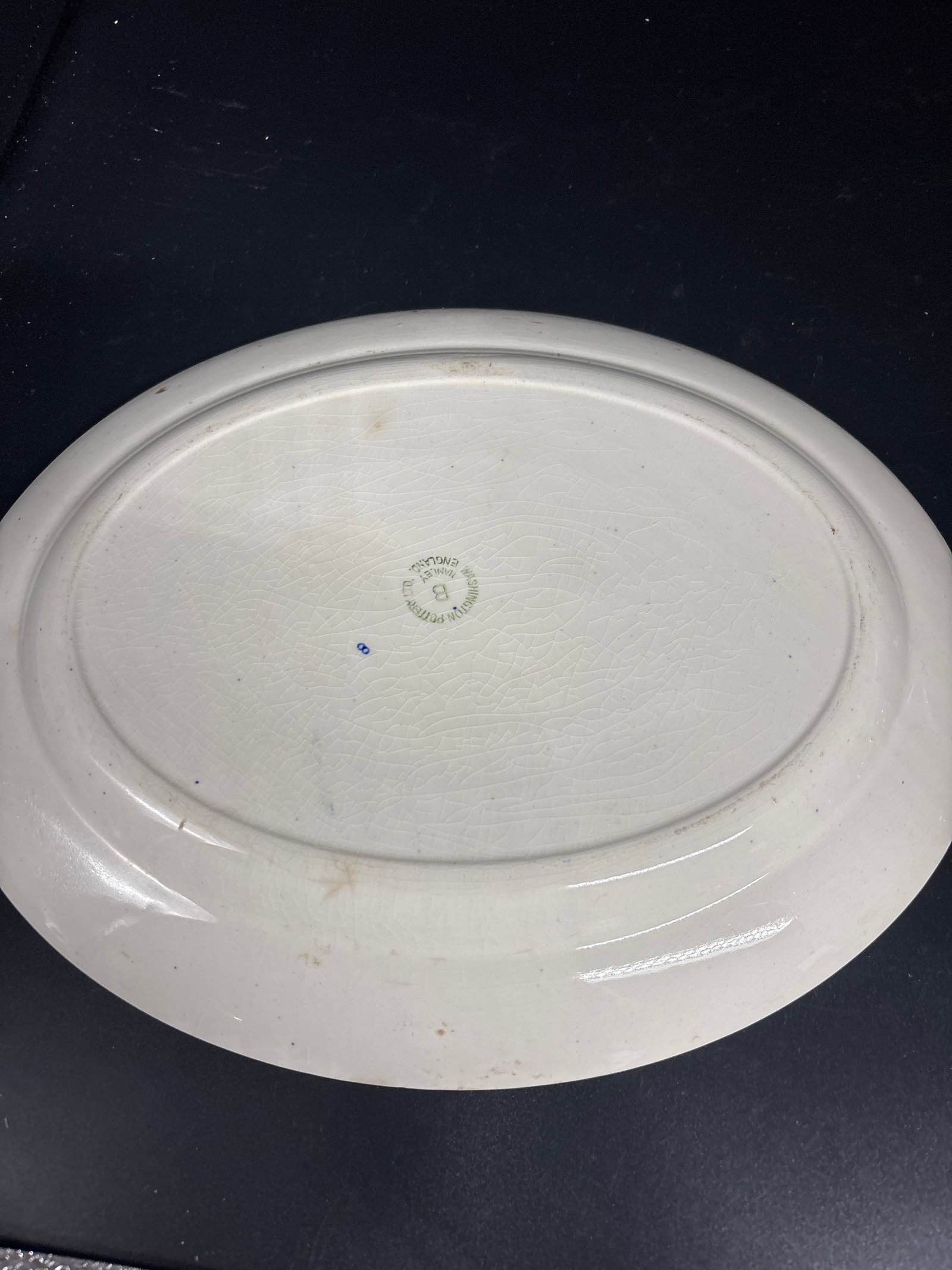 Two blue transferware platters - 10