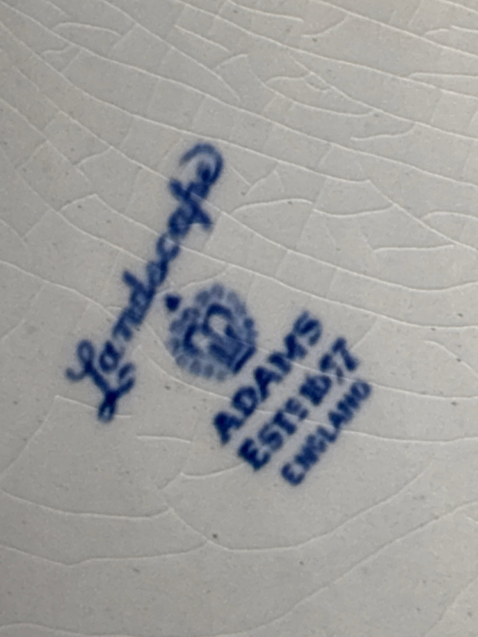 Two blue transferware platters - 7