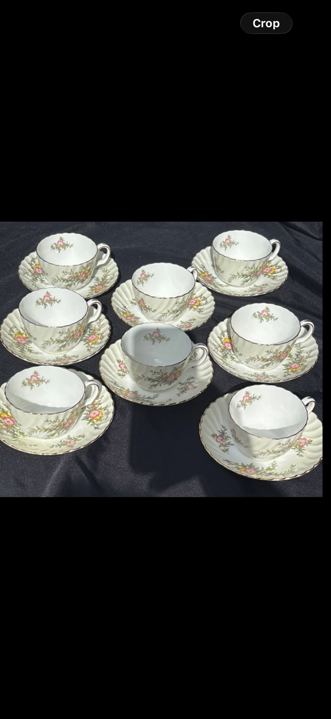 Eight cups with saucer Minton English fine bone china ‘York’ (number S501) (1 of 2)