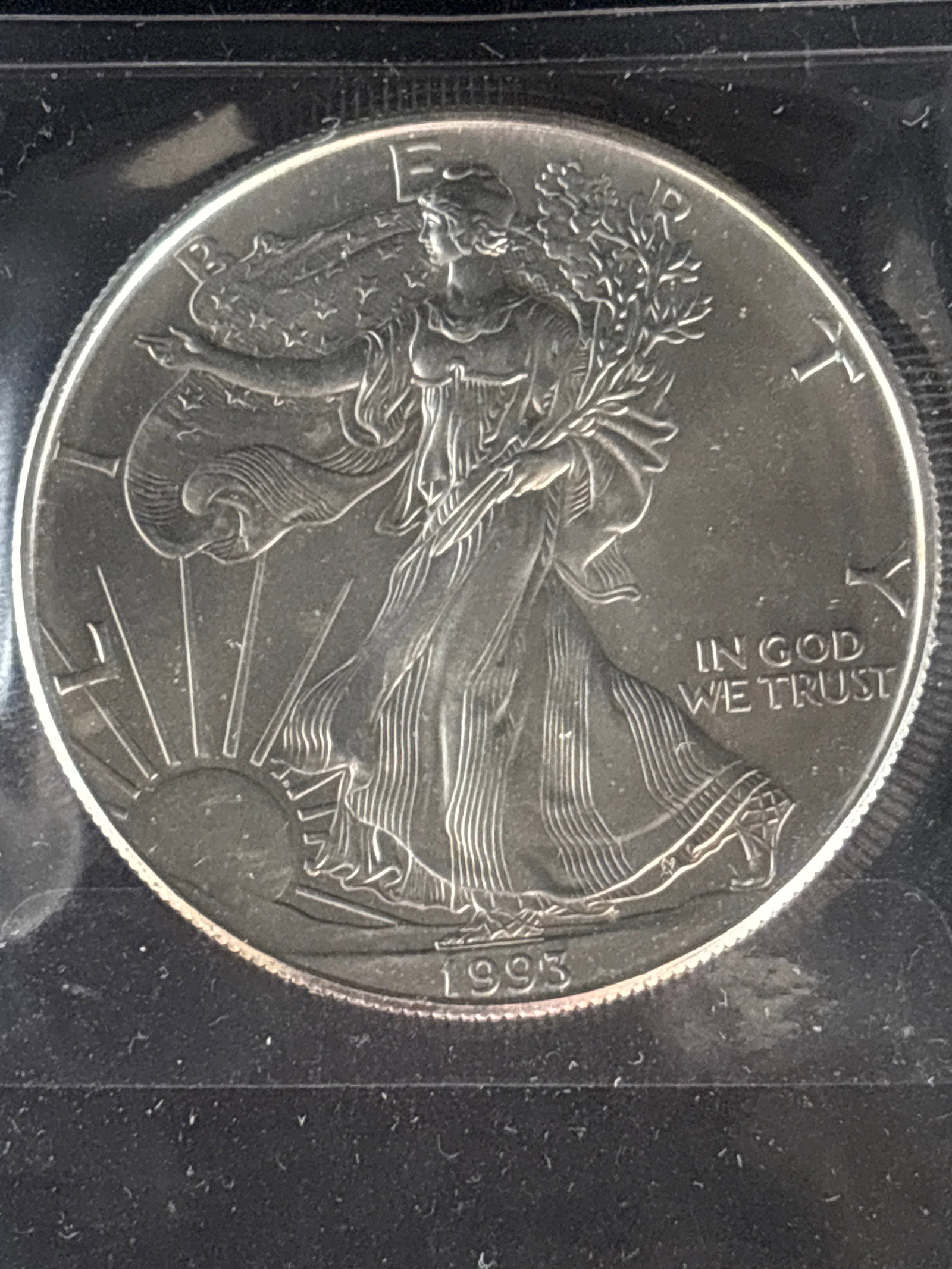 one ounce .999 fine silver 1993 American Silver Eagle dollar coin (1 of 5)