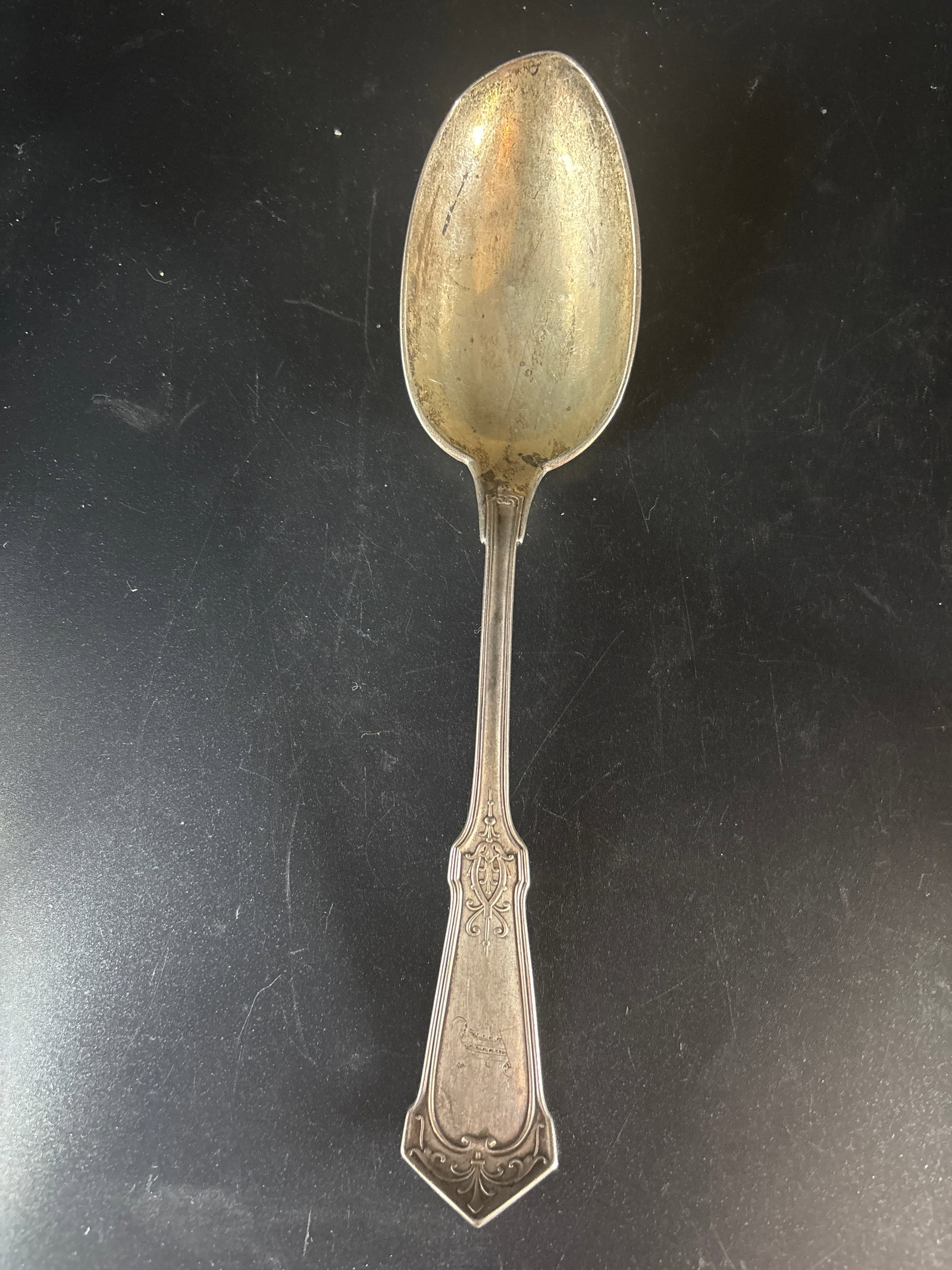 70 grams, antique Sterling Silver 8 inch serving spoon (1 of 8)