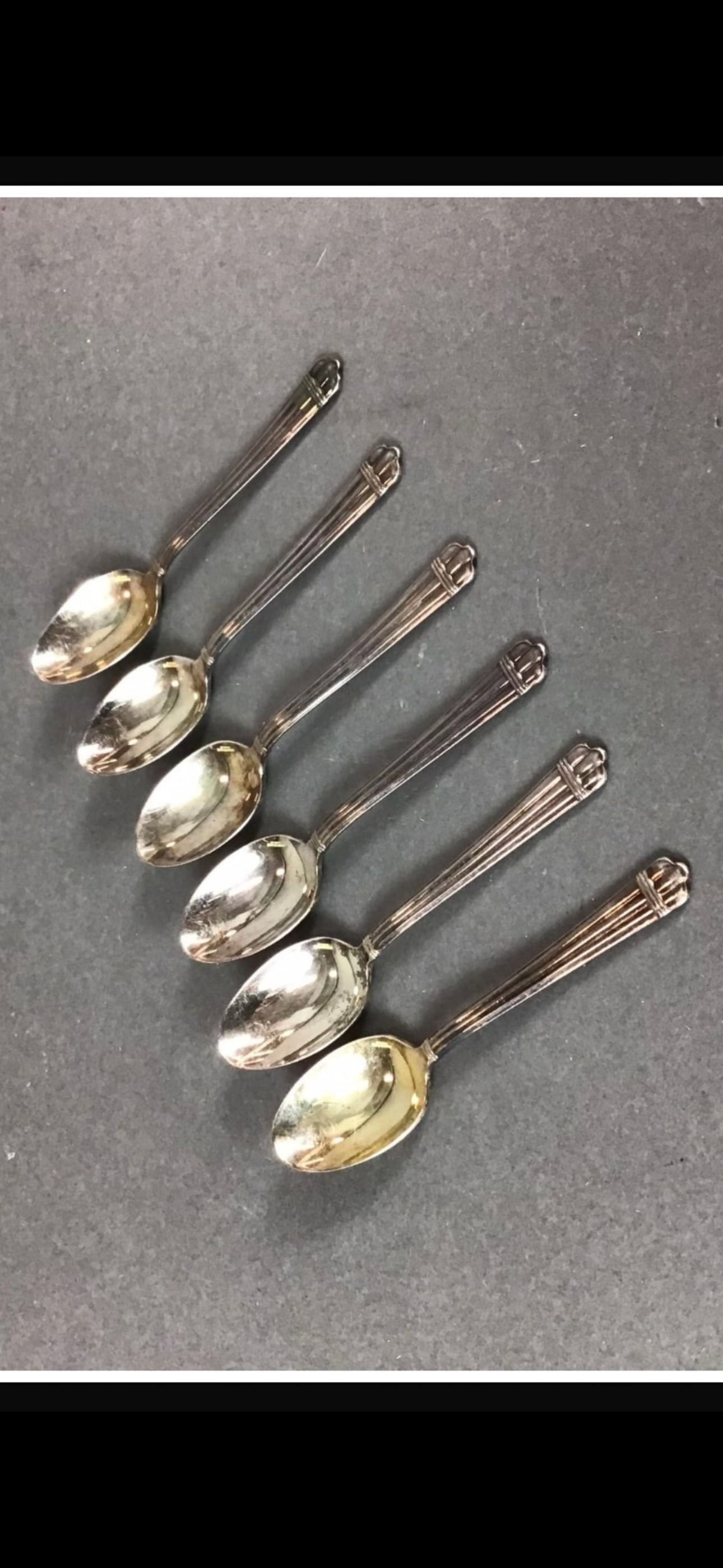 Set of six Christofle Aria pattern French silver plate 4 inch Demi spoons (1 of 5)