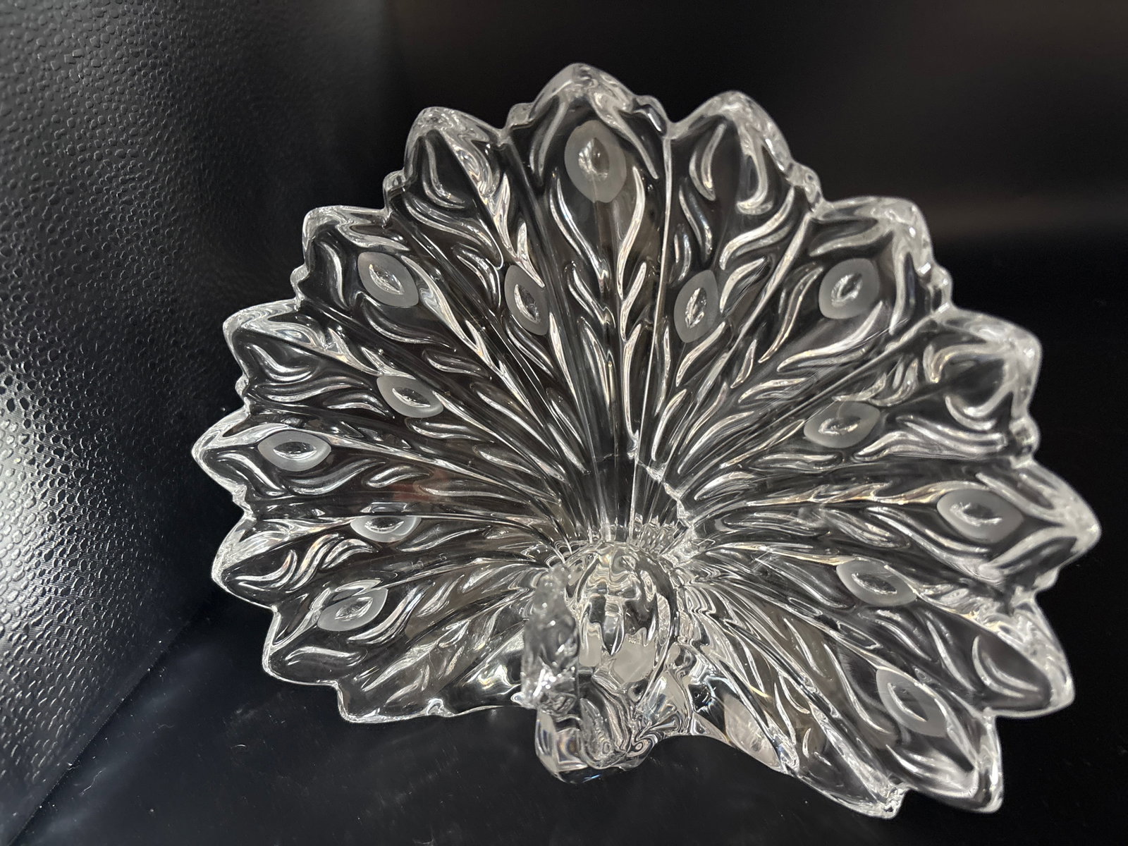 Original 2002 Lenox Crystal Animals "Crystal Peacock" 7&1/2 inch figurine (1 of 9)