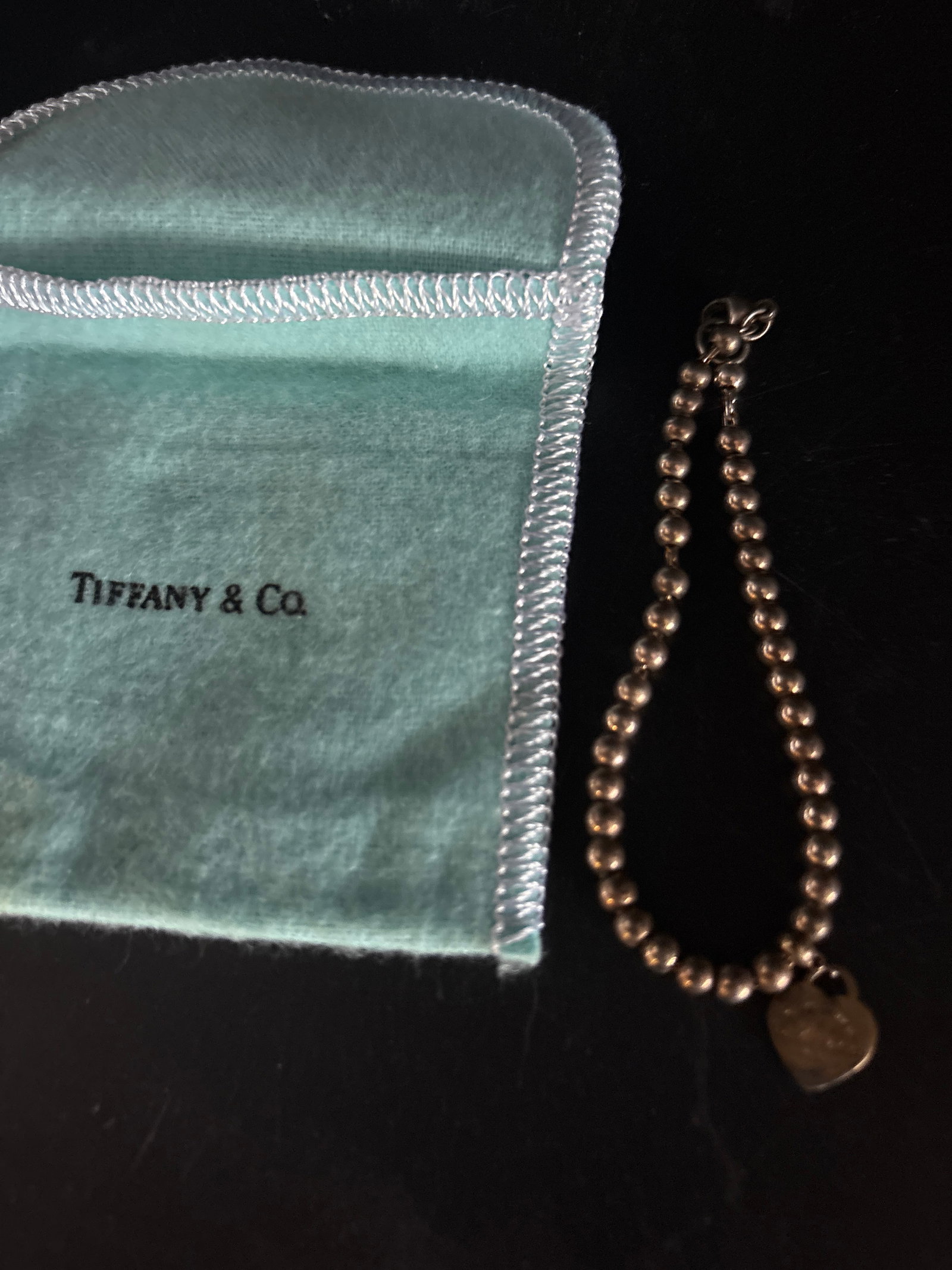 Small Tiffany & Co. sterling silver bead design bracelet ; 7 grams. (1 of 5)