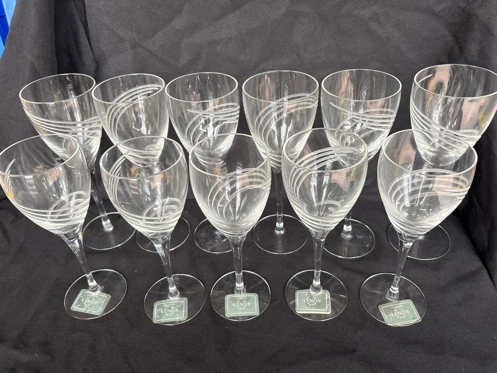 Set of eleven Lenox Windswept wine glasses (1 of 7)