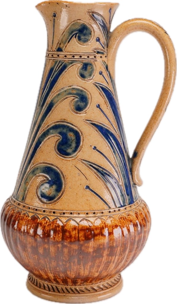 DOULTON LAMBETH BY FRANK BUTLER STONEWARE ART POTTERY 9.5 inch JUG (1 of 7)