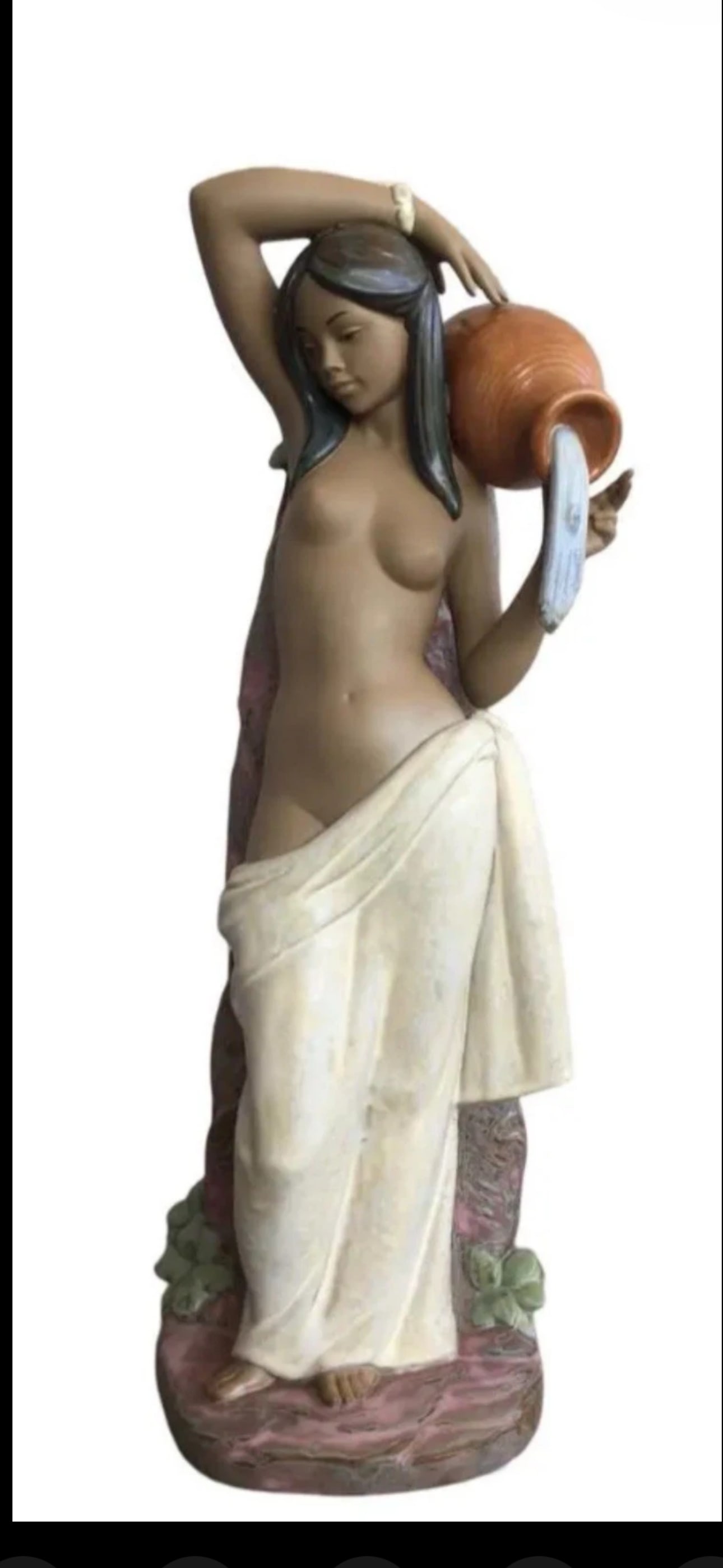 RARE Big 17inch authentic Lladró Gres porcelain figurine "From the Spring" (item number 1012396: Please be aware of shipping costs due to size.authentic Lladró Gres porcelain figurine titled "From the Spring" (item number 1012396 or 01012396).Artwork DetailsSculptor: Designed by the prominent