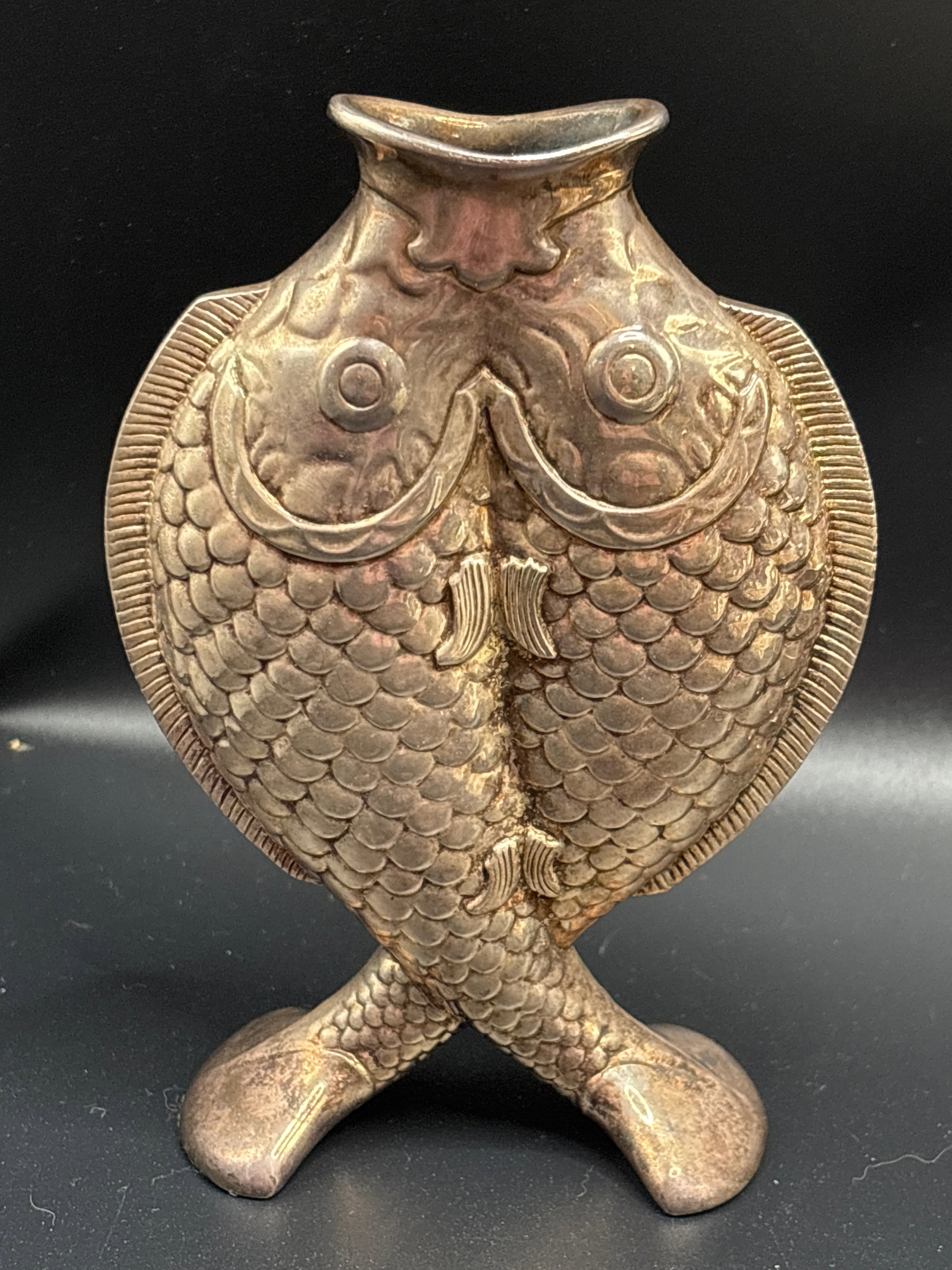 Christofle "Deux Poissons" (Two Fish) silver-plated 5.5 inch bud vase (1 of 7)