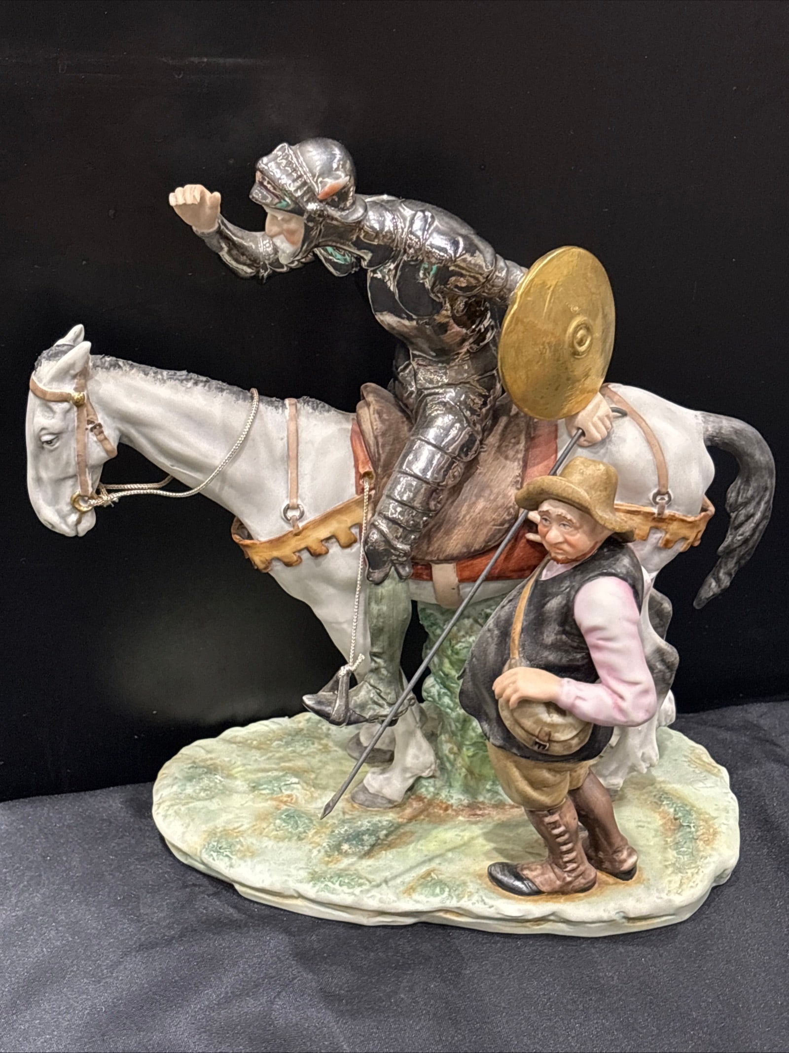 vintage Capodimonte porcelain figurine of Don Quixote and Sancho Panza (1 of 7)