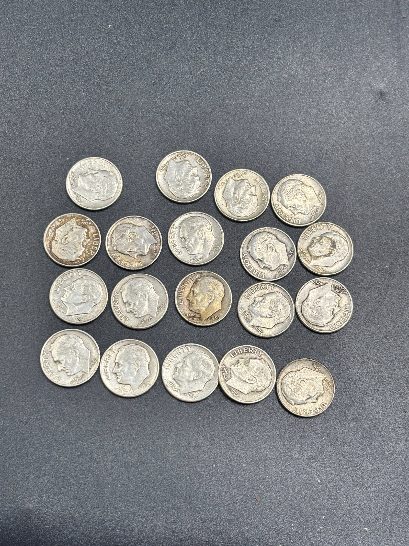 Group of nineteen pre 1964 Silver Roosevelt U.S.dimes (1 of 6)