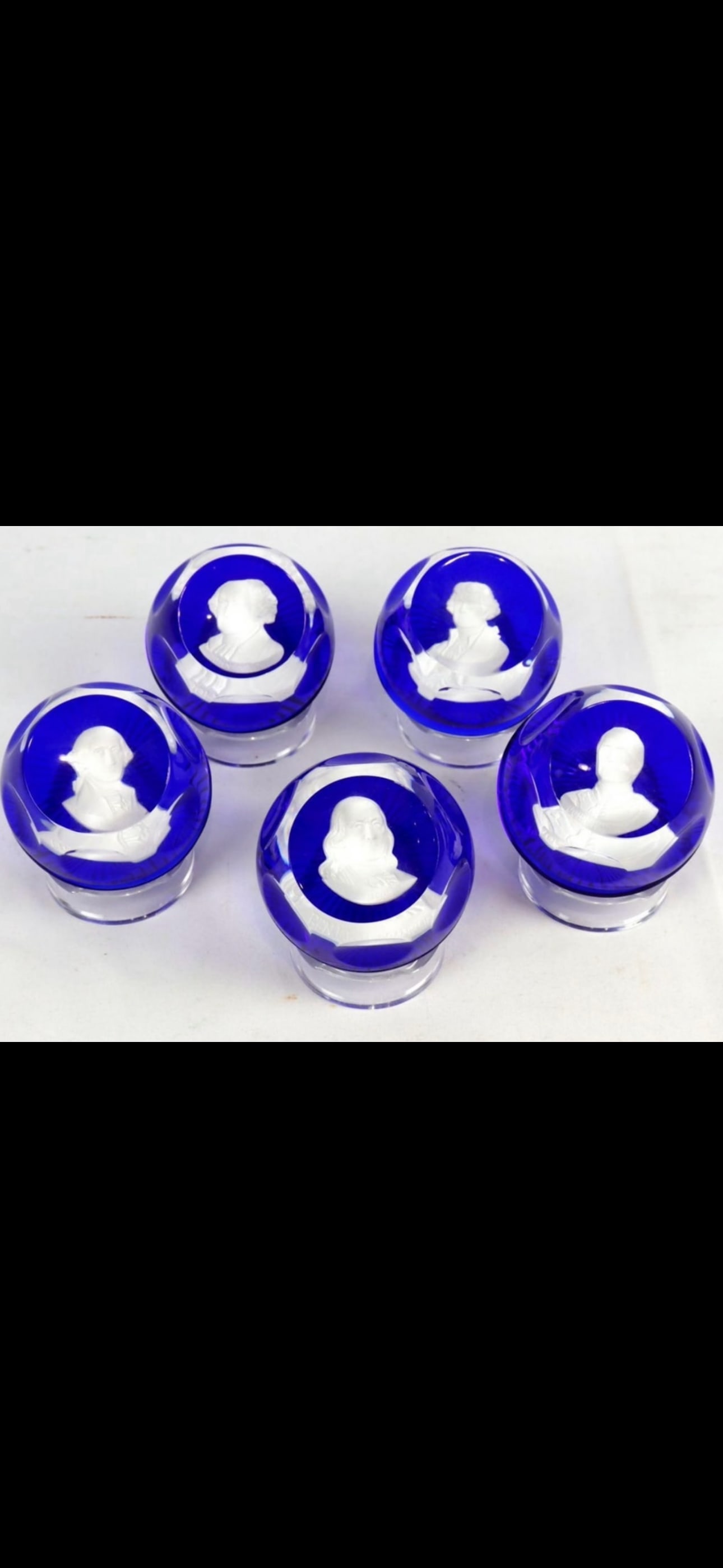 Five Baccarat Franklin Mint Five-Piece Paperweight Set French (1 of 7)