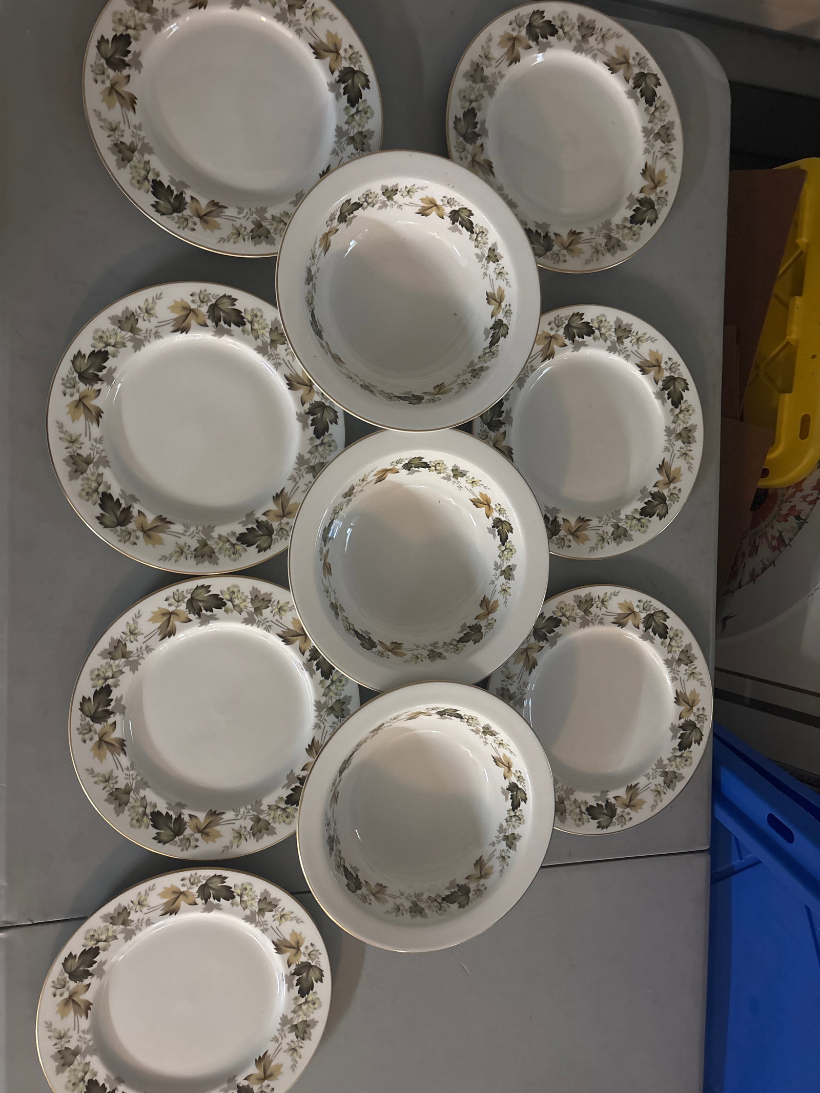 Ten piece vintage Royal Doulton dinner plate in the Larchmont pattern (1 of 6)
