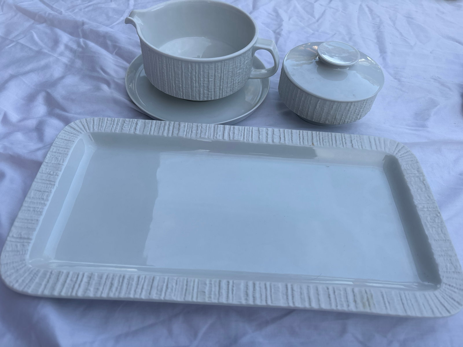 ‘Arcta White" line by Thomas Germany sugar, creamer, underplate & tray (1 of 5)