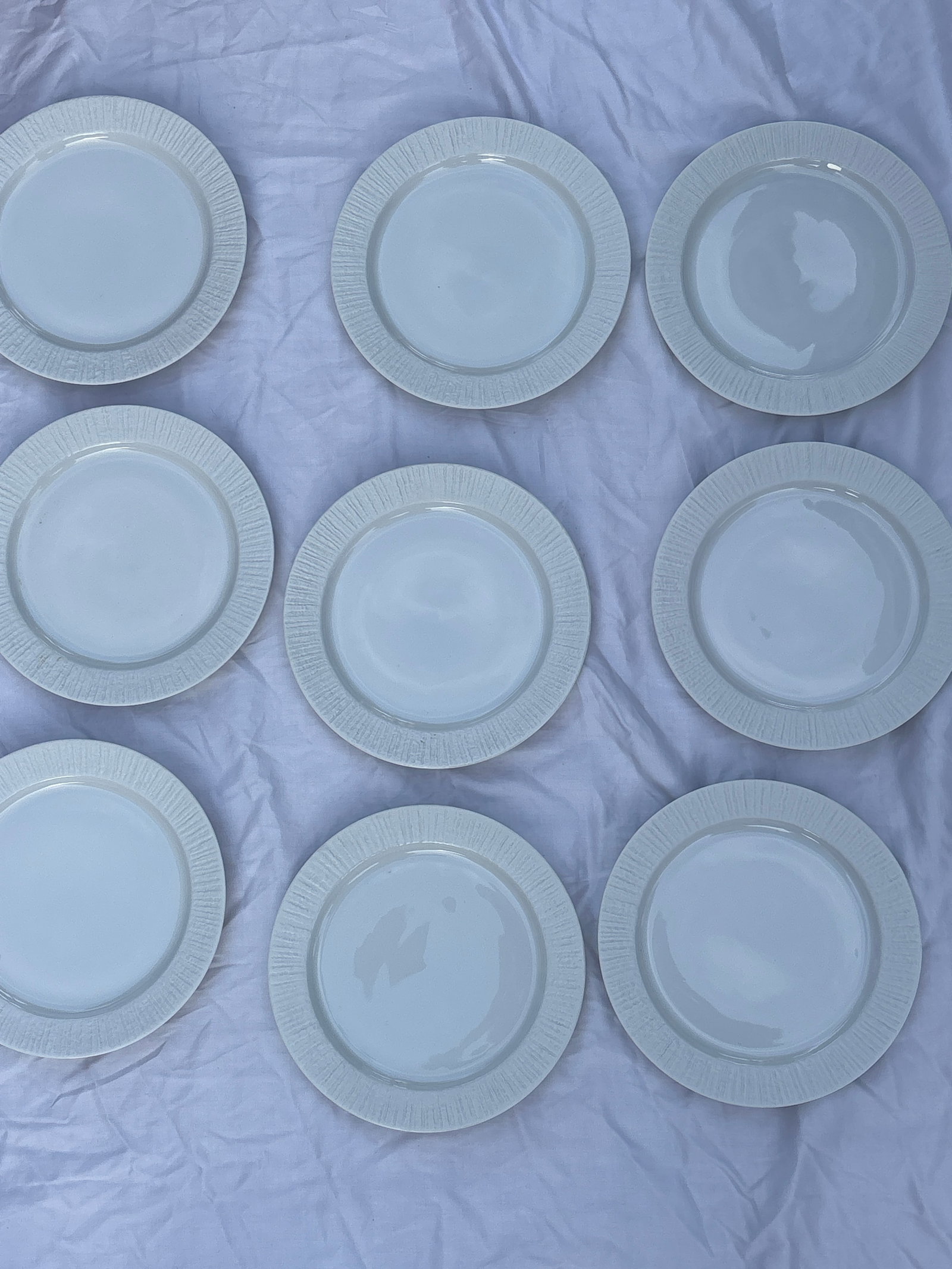 Nine salad plates‘Arcta White" line by Thomas Germany sugar, creamer, underplate & tray (1 of 5)