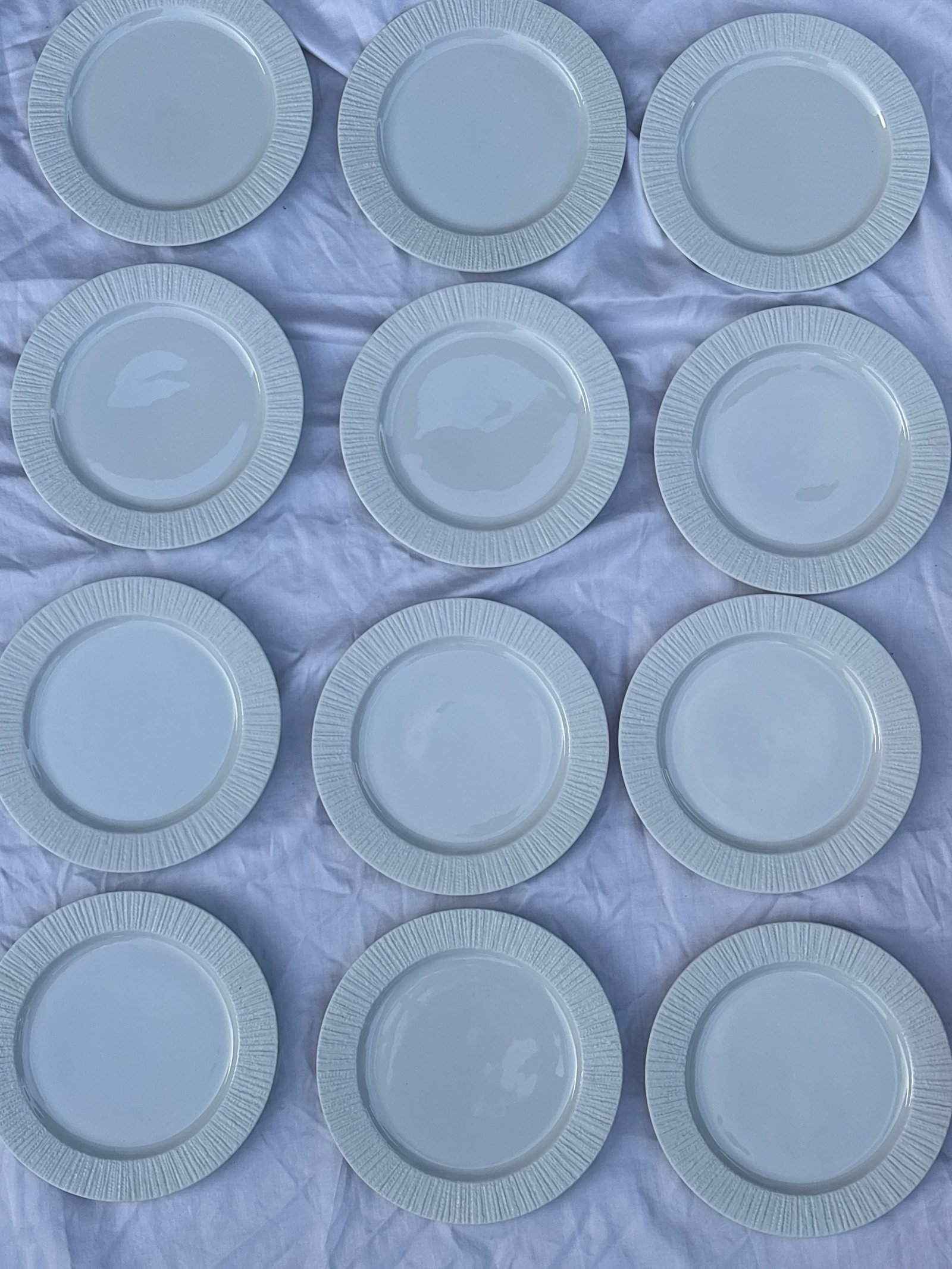 Twelve bread & butter plates‘Arcta White" line by Thomas Germany sugar, creamer, underplate & tray (1 of 5)