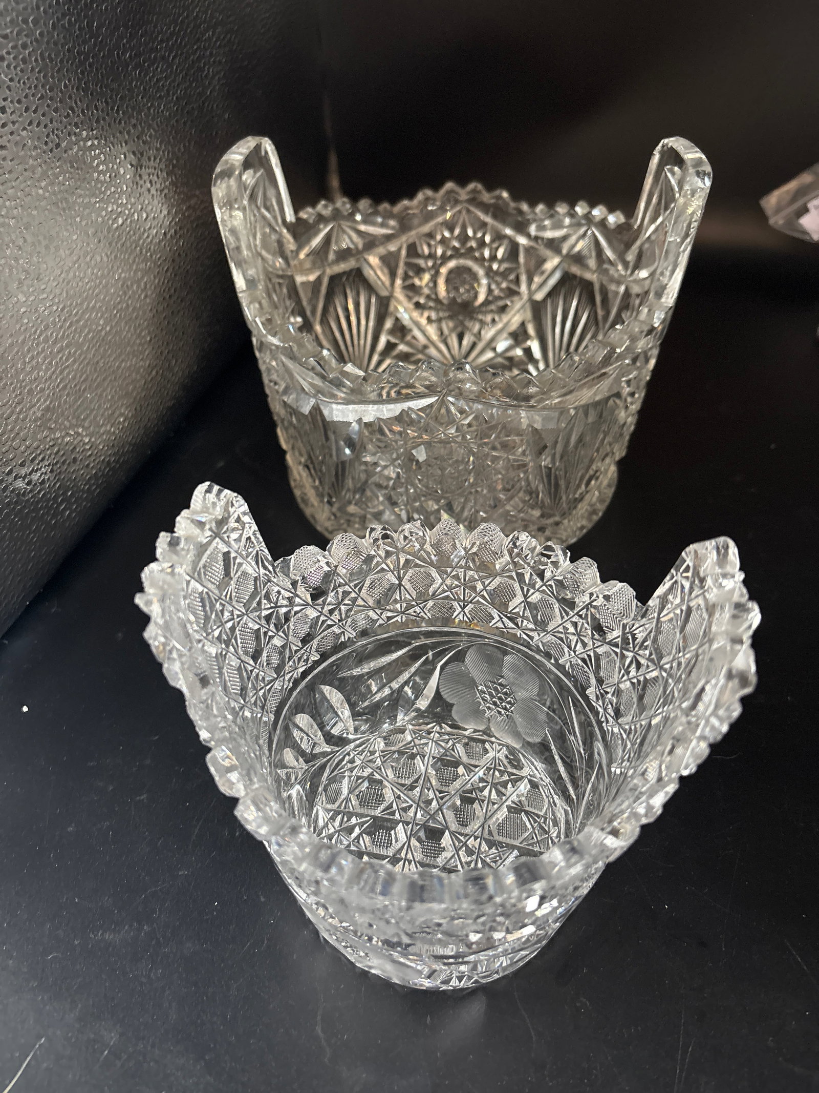 Two antique American Brilliant Period (ABP) cut glass ice buckets (1 of 5)